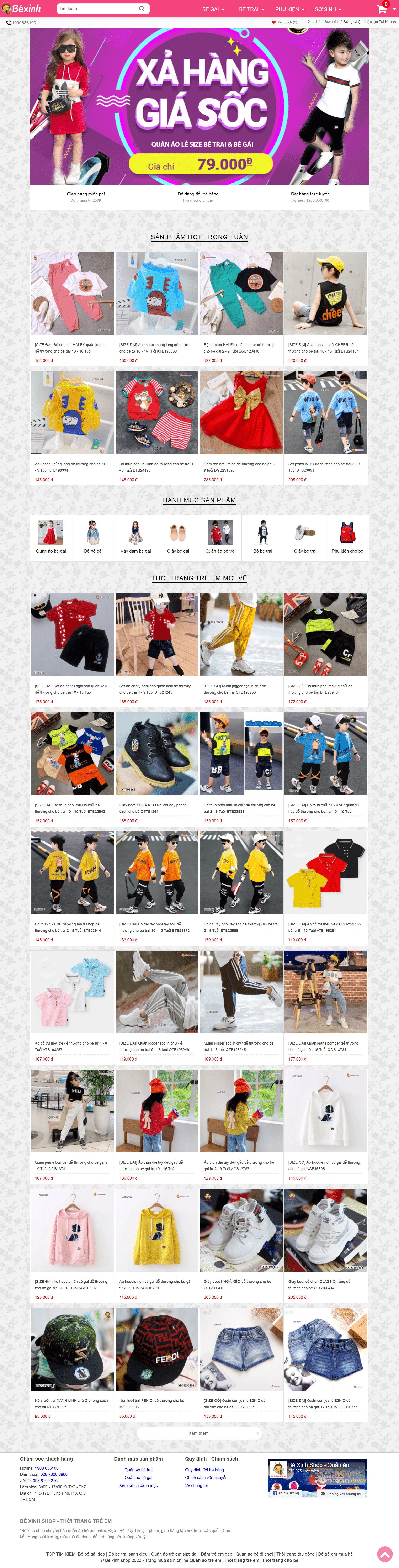 Thiết kế Website Web mẹ và bé - wwwbexinhshopvn