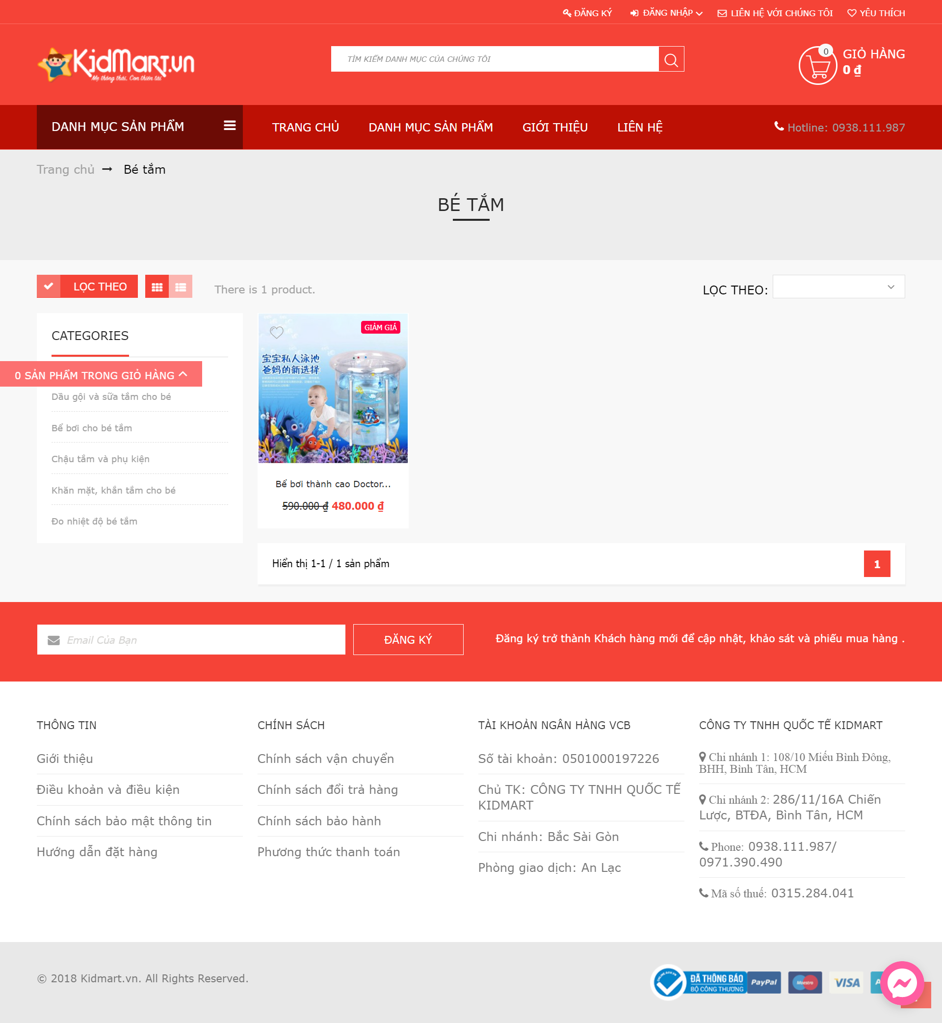 Thiết kế Website Web mẹ và bé - kidmartvn