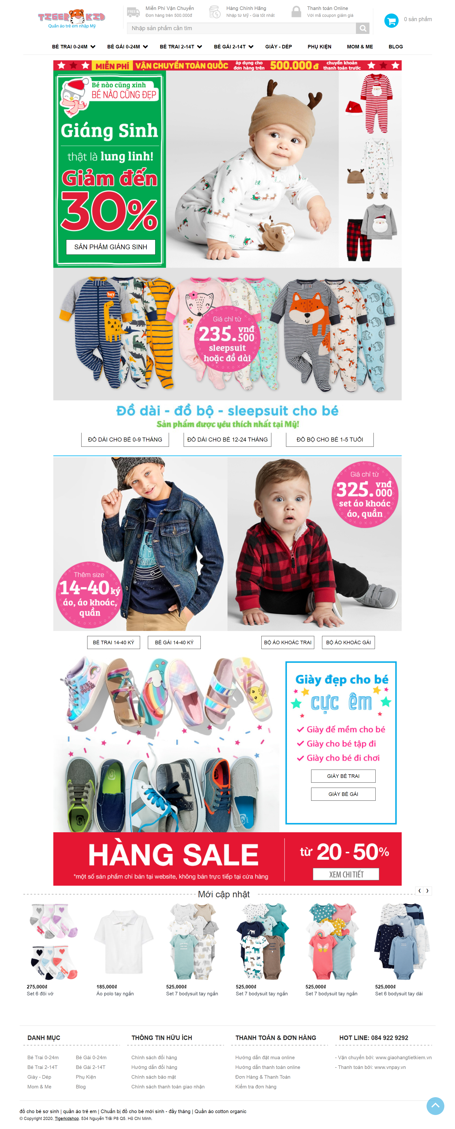 Thiết kế Website Web mẹ và bé - tigerkidshopcom