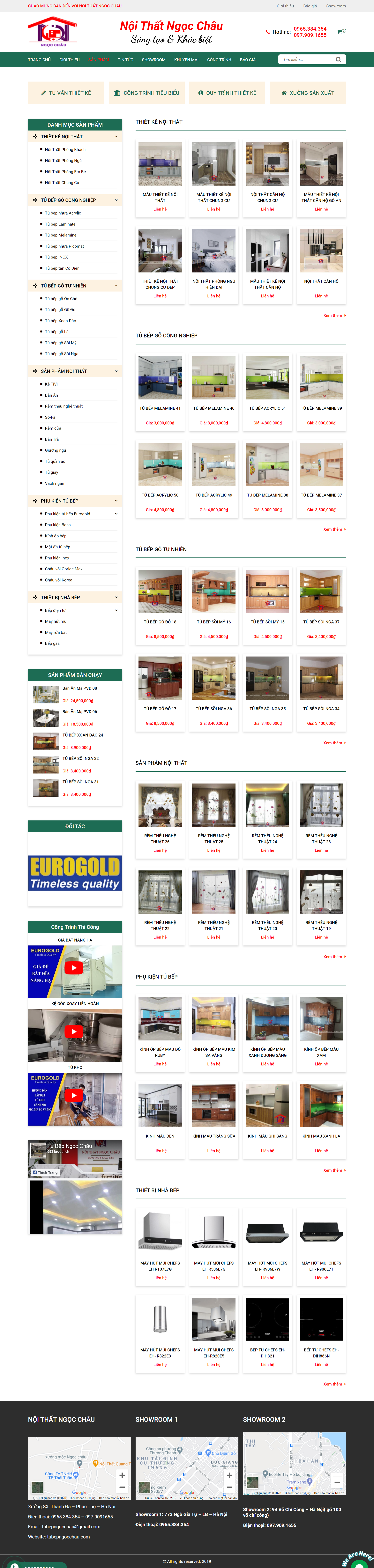 Thiết kế Website web tủ bếp - tubepngocchaucom