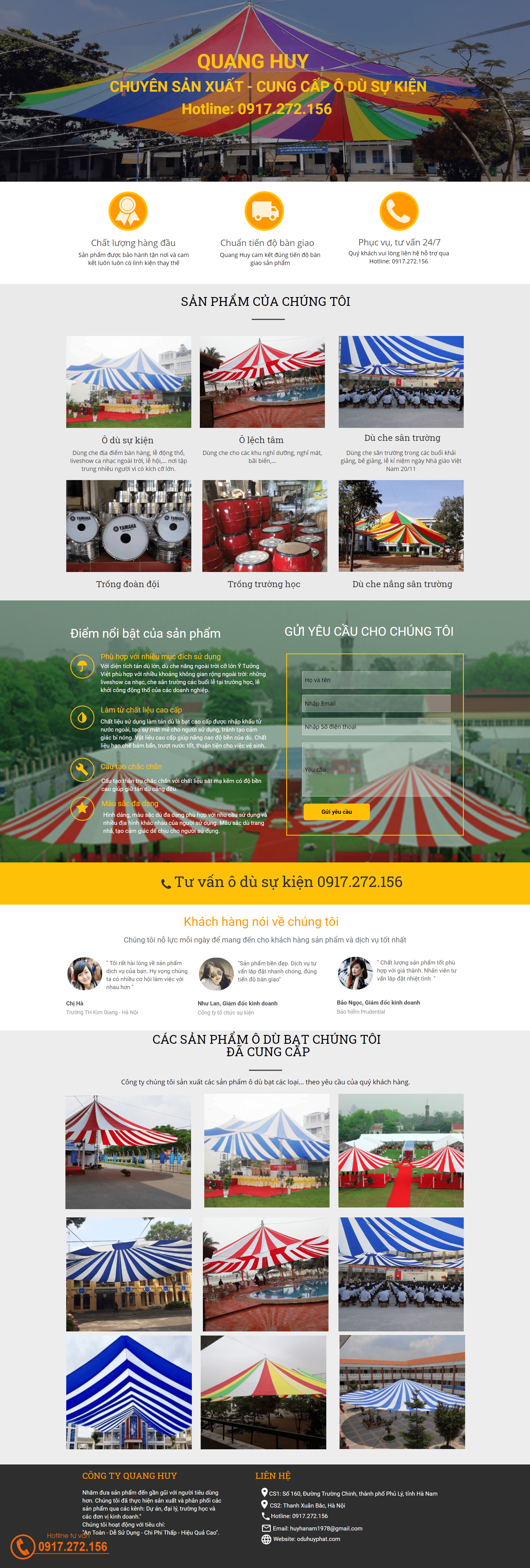 Thiết kế Website web ô dù ngoài trời - wwwoduhuyphatcom