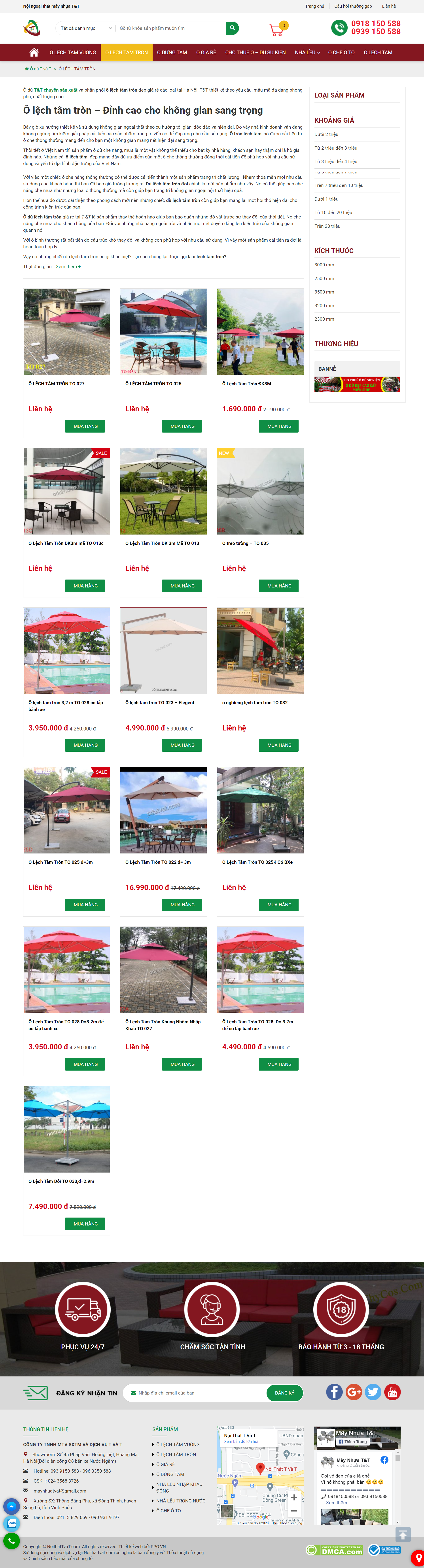 Thiết kế Website web ô dù ngoài trời - odutvatcom
