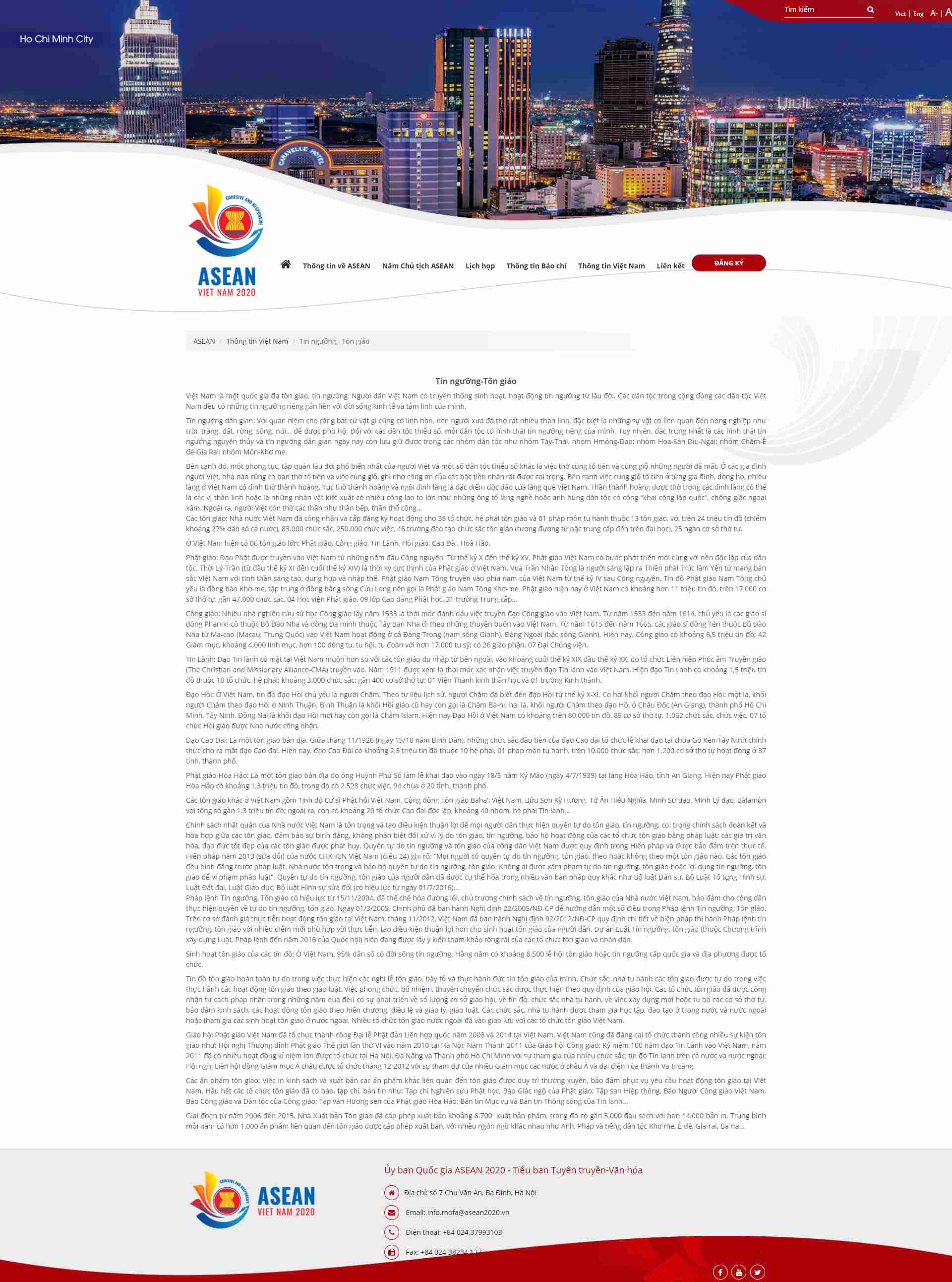 Thiết kế Website web tổ chức tôn giáo - asean2020vn