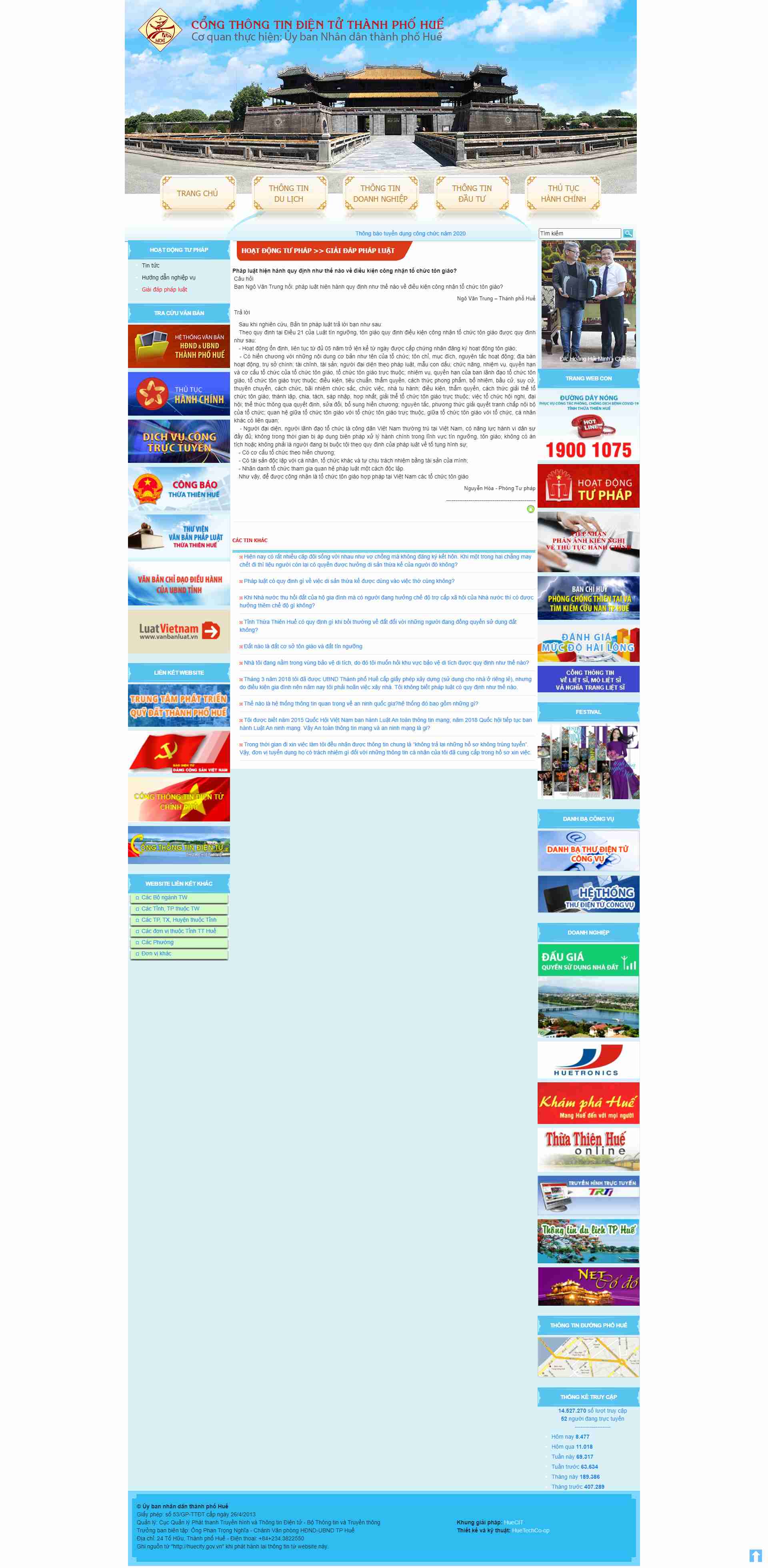 Thiết kế Website web tổ chức tôn giáo - huecitygovvn