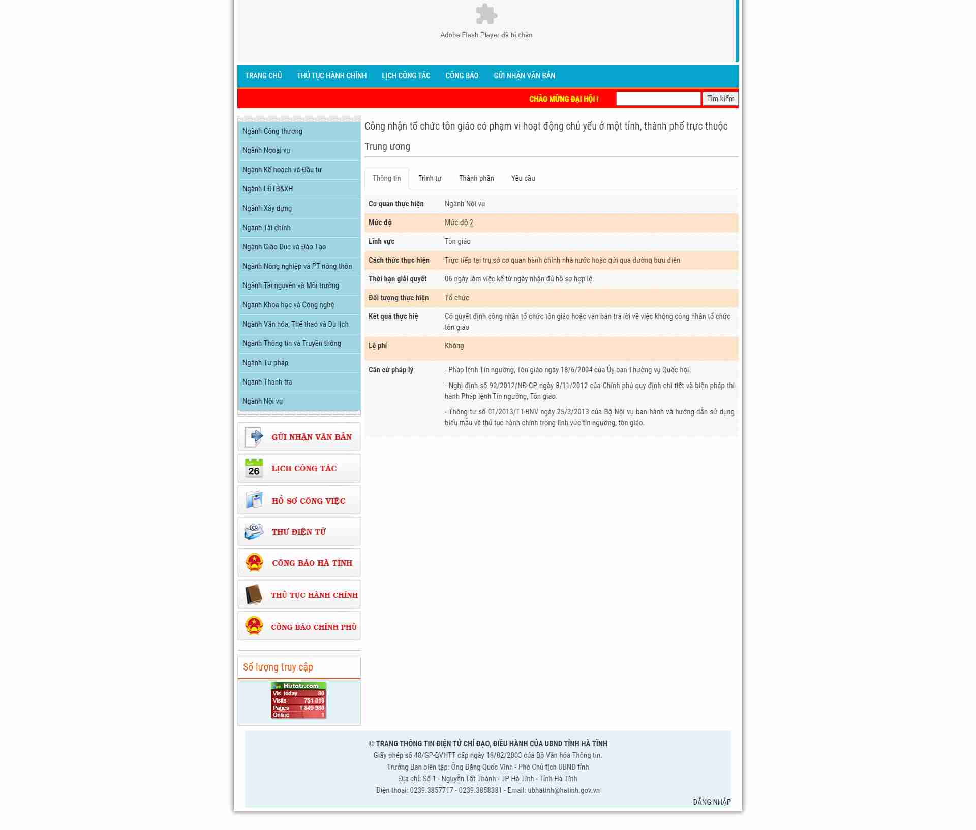 Thiết kế Website web tổ chức tôn giáo - dhtnhatinhgovvn