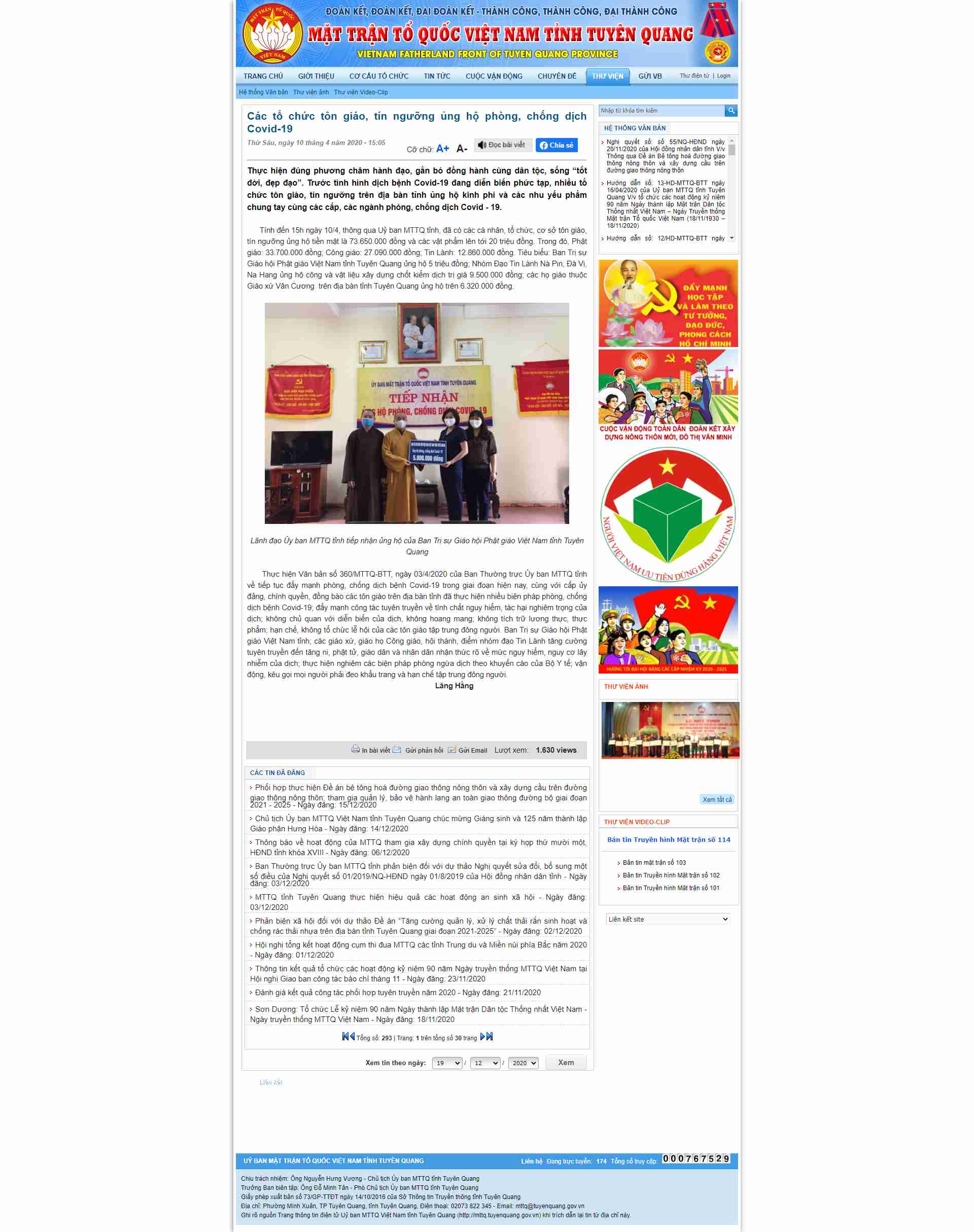 Thiết kế Website web tổ chức tôn giáo - mttqtuyenquanggovvn