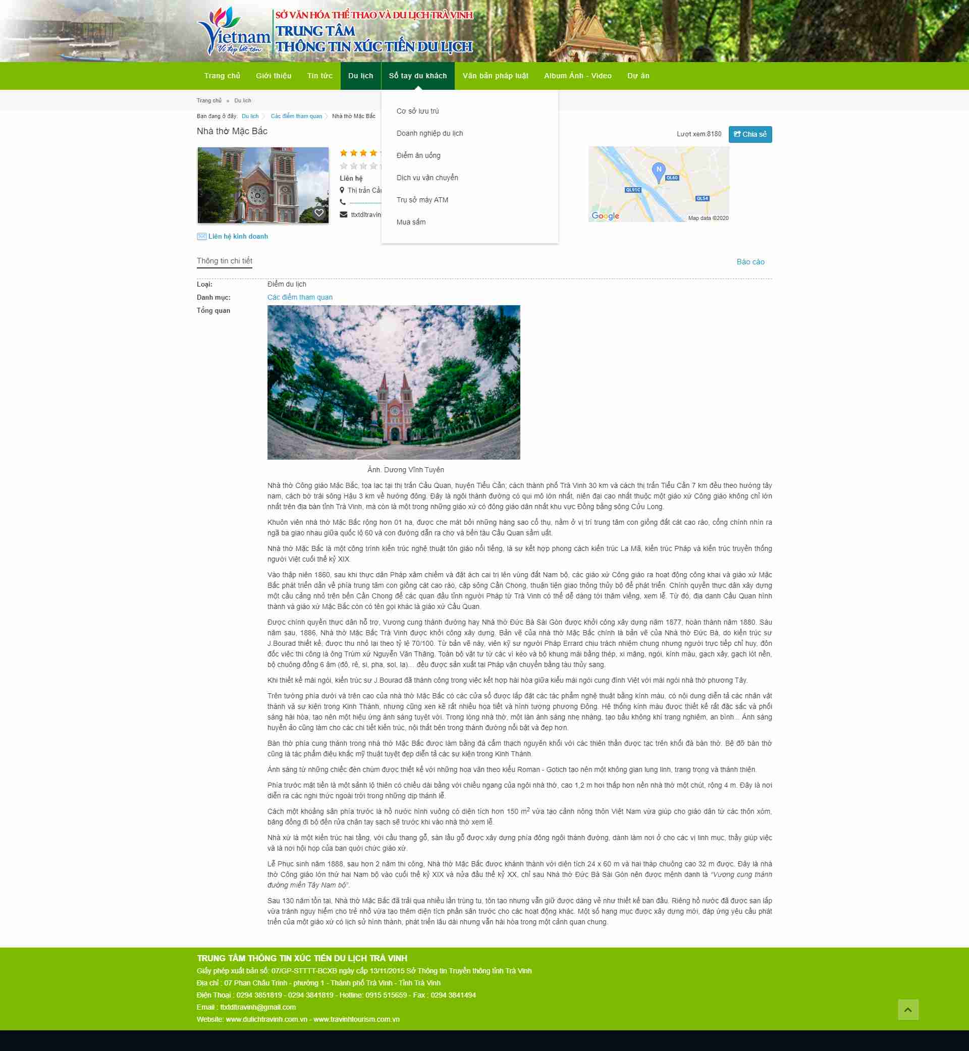 Thiết kế Website web nhà thờ - dulichtravinhcomvn