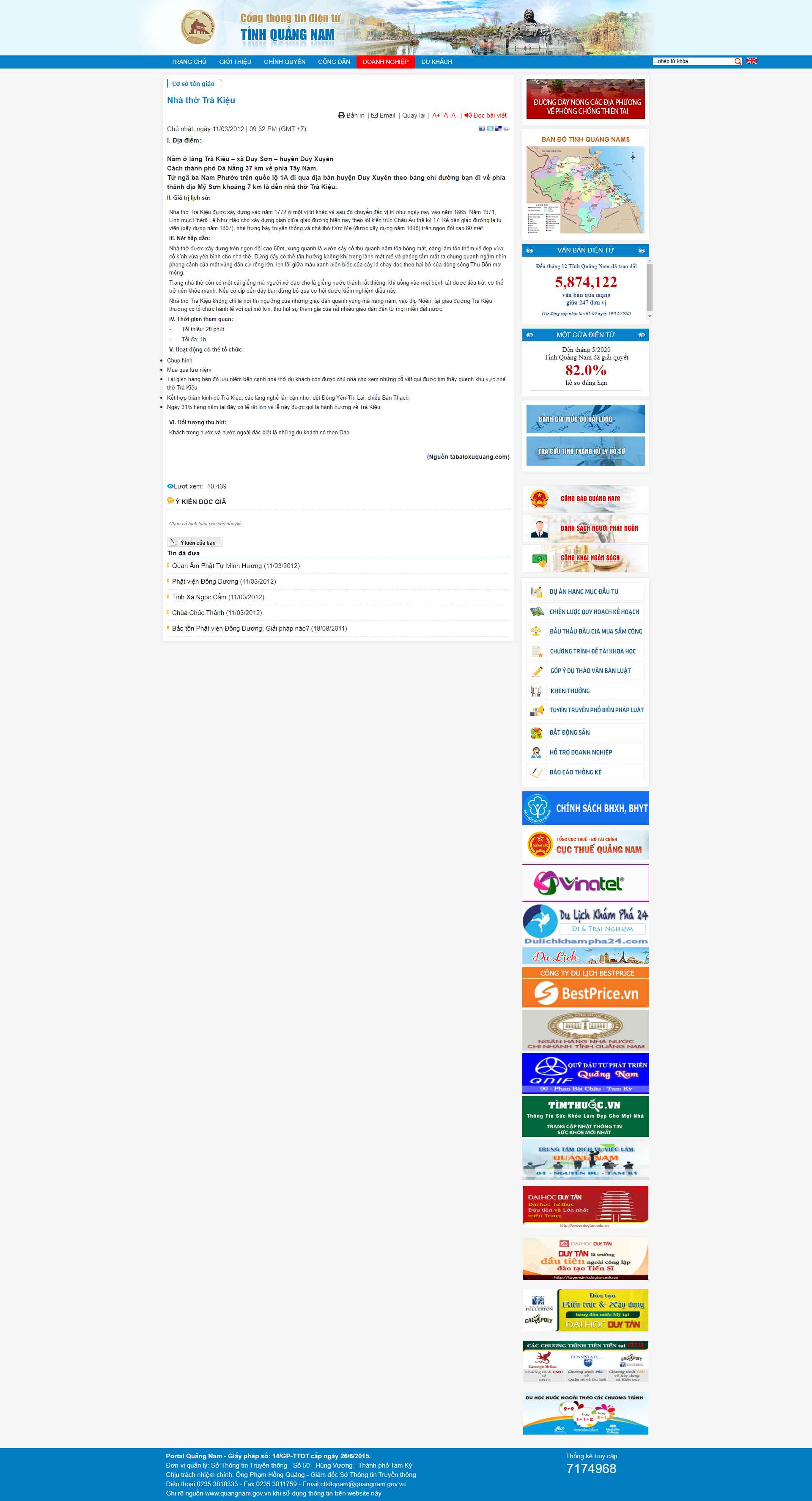 Thiết kế Website web nhà thờ - quangnamgovvn