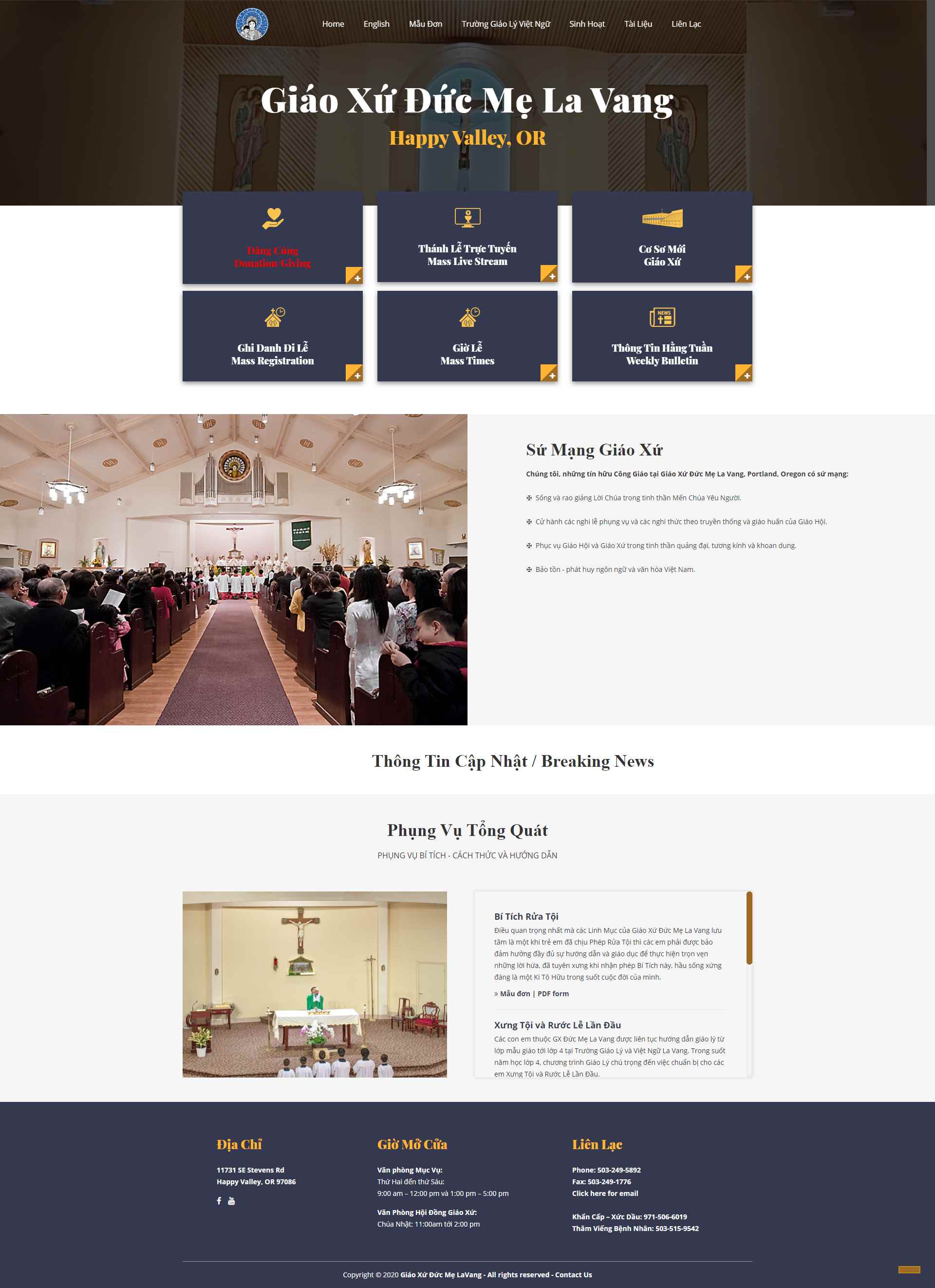Thiết kế Website web giáo xứ - wwwgxlavangoregoncom