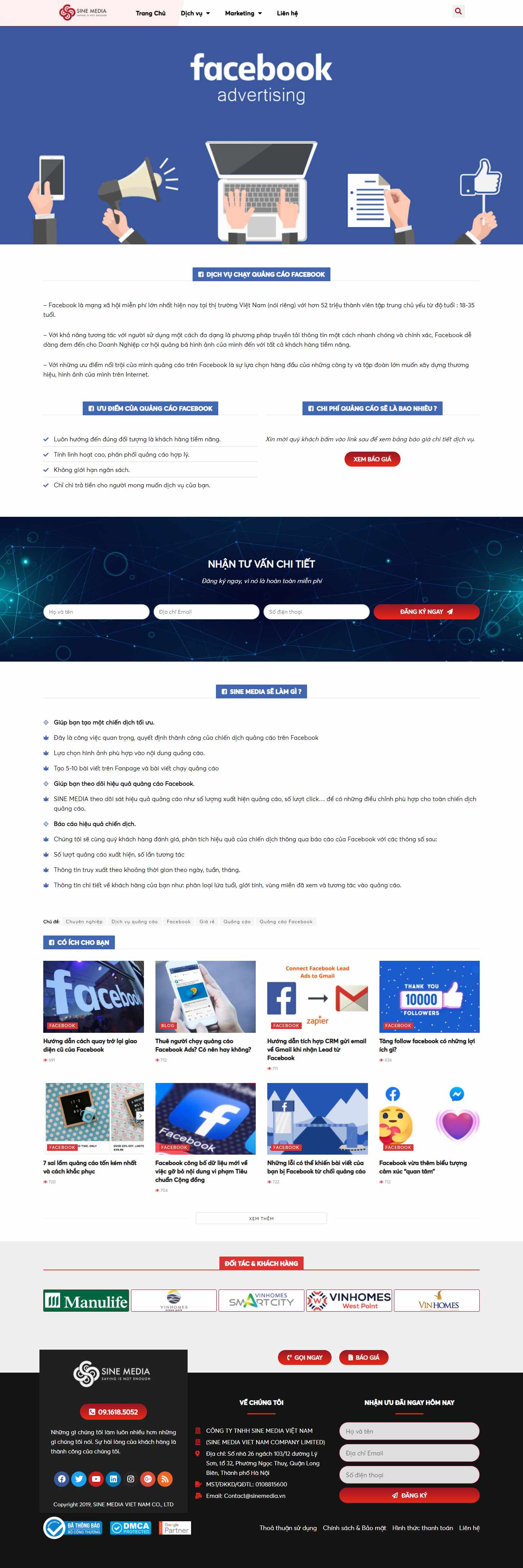 [vinalink] Thiết kế Website web quảng cáo facebook - sinemediavn