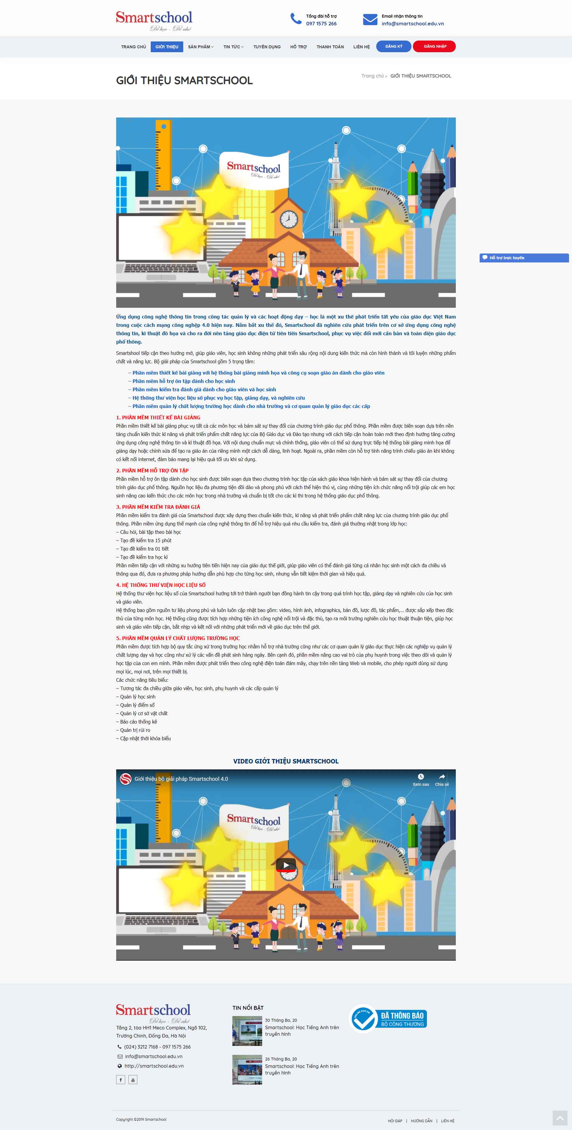 Thiết kế Website web phần mềm dạy học - smartschooleduvn