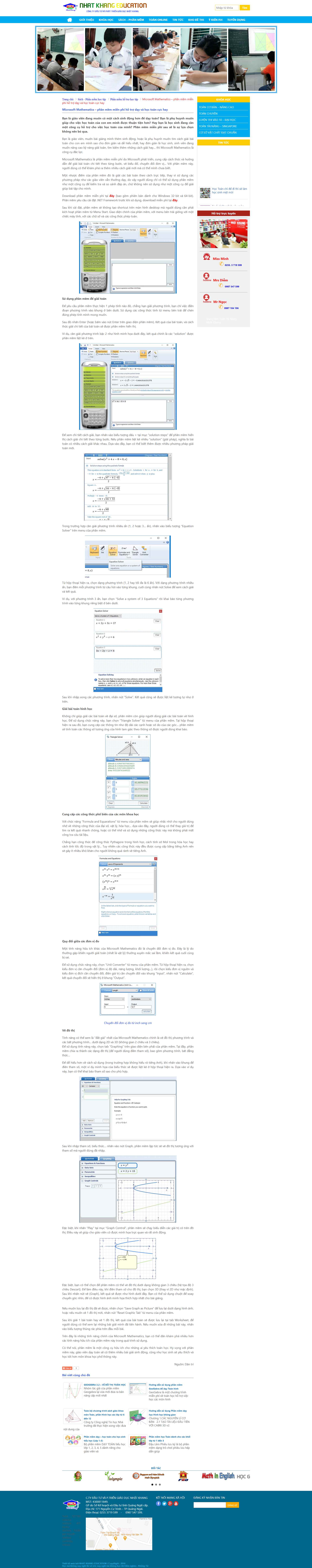 Thiết kế Website web phần mềm dạy học - wwwnhatkhangvn
