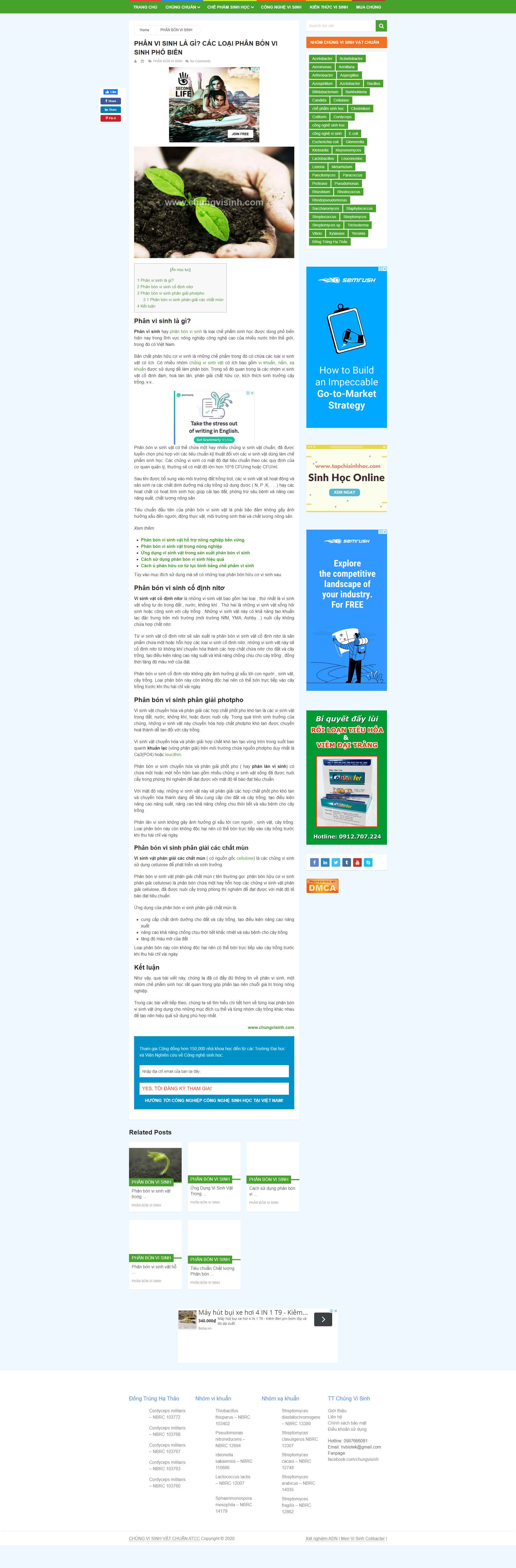 Thiết kế Website web phân bón vi sinh - wwwchungvisinhcom