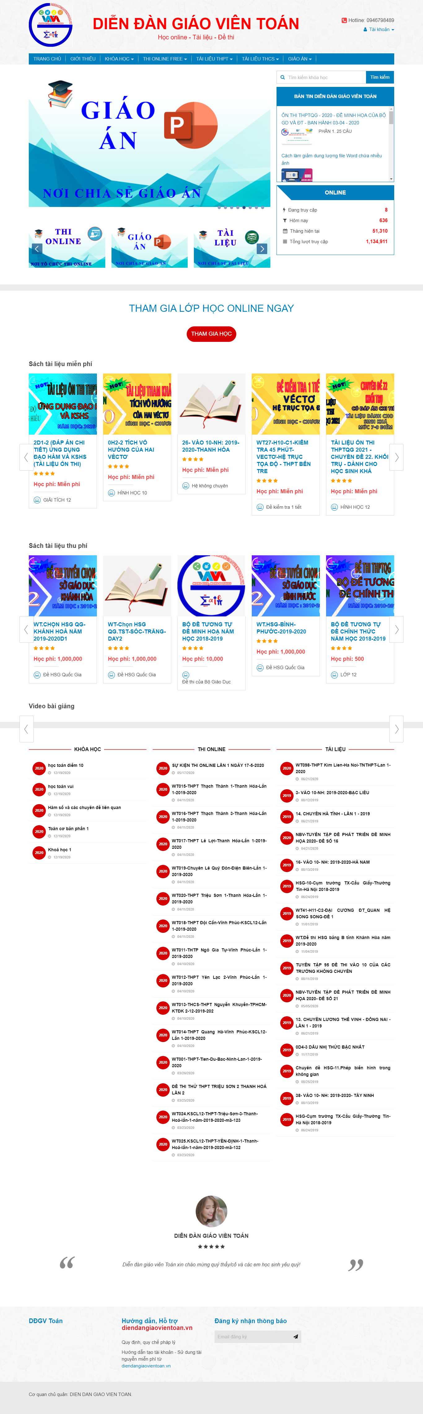 Thiết kế Website web diễn đàn - diendangiaovientoanvn
