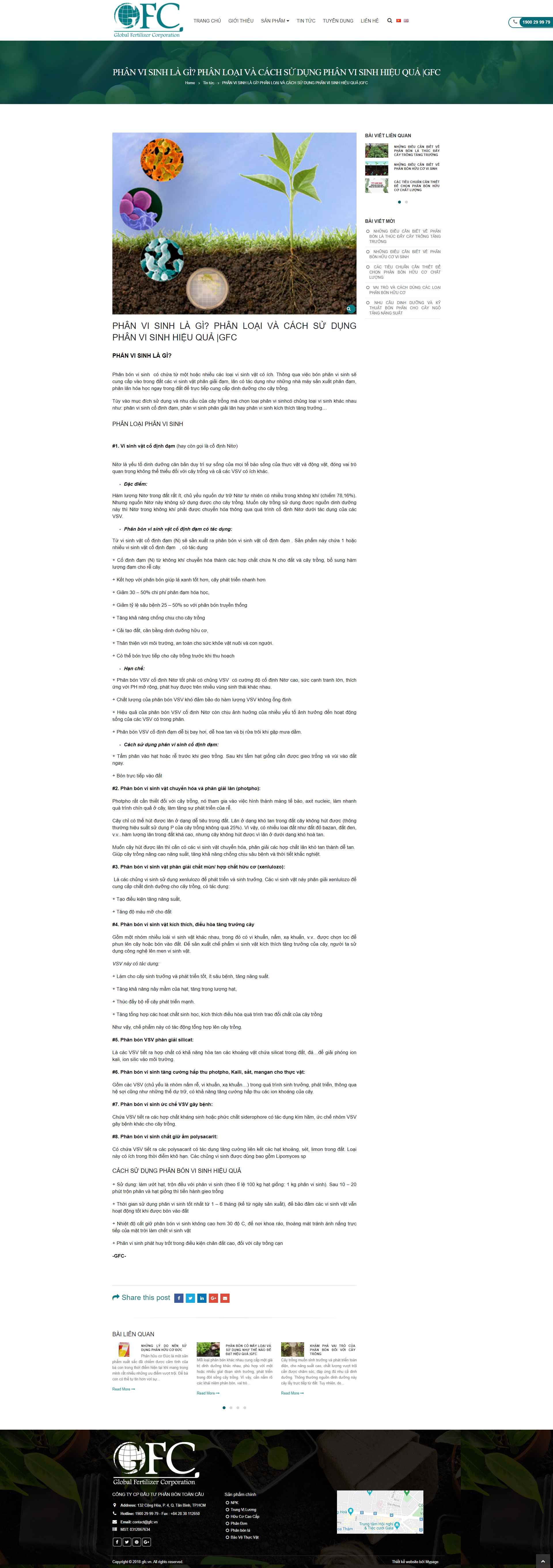 Thiết kế Website web phân bón vi sinh - gfcvn
