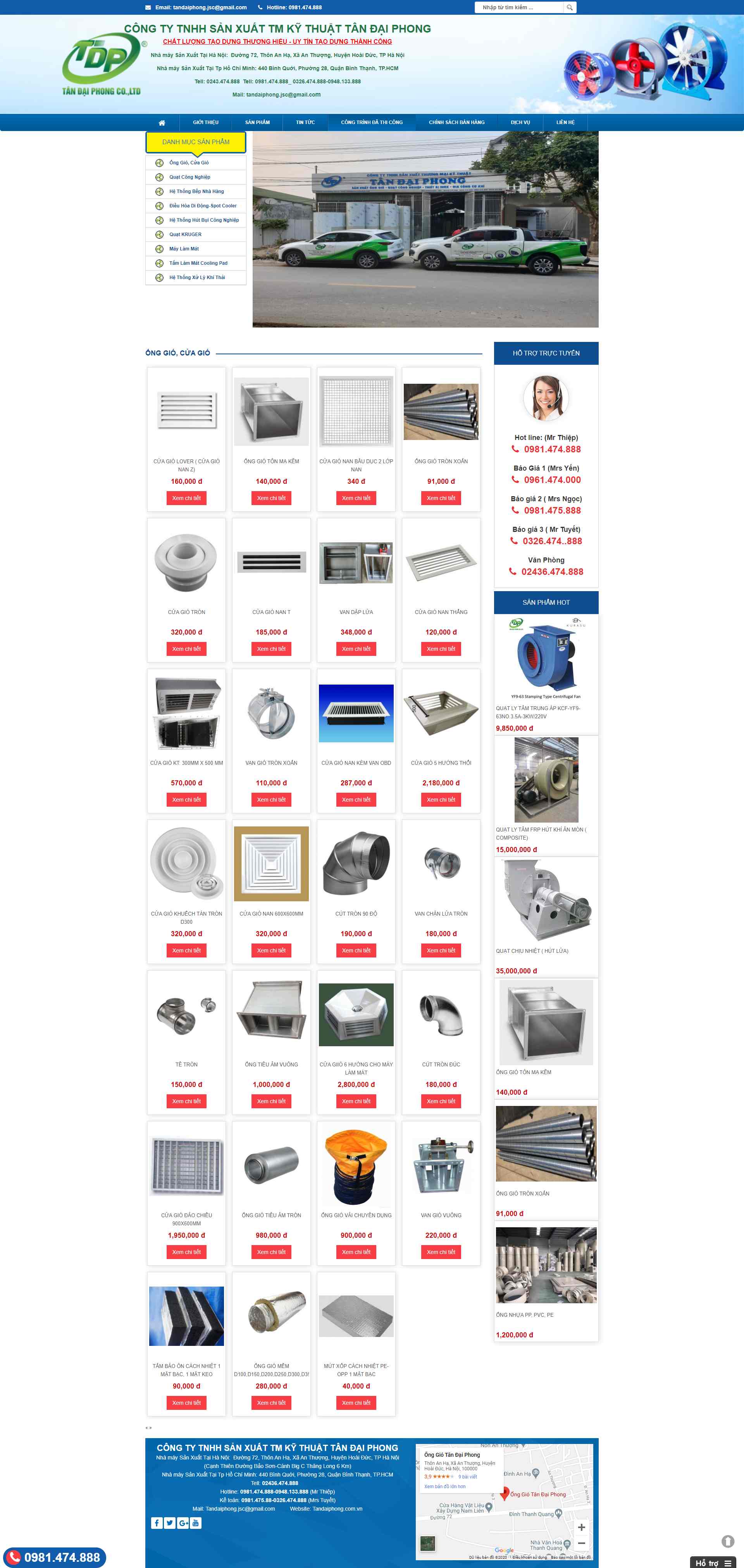 Thiết kế Website web ống gió - tandaiphongcomvn