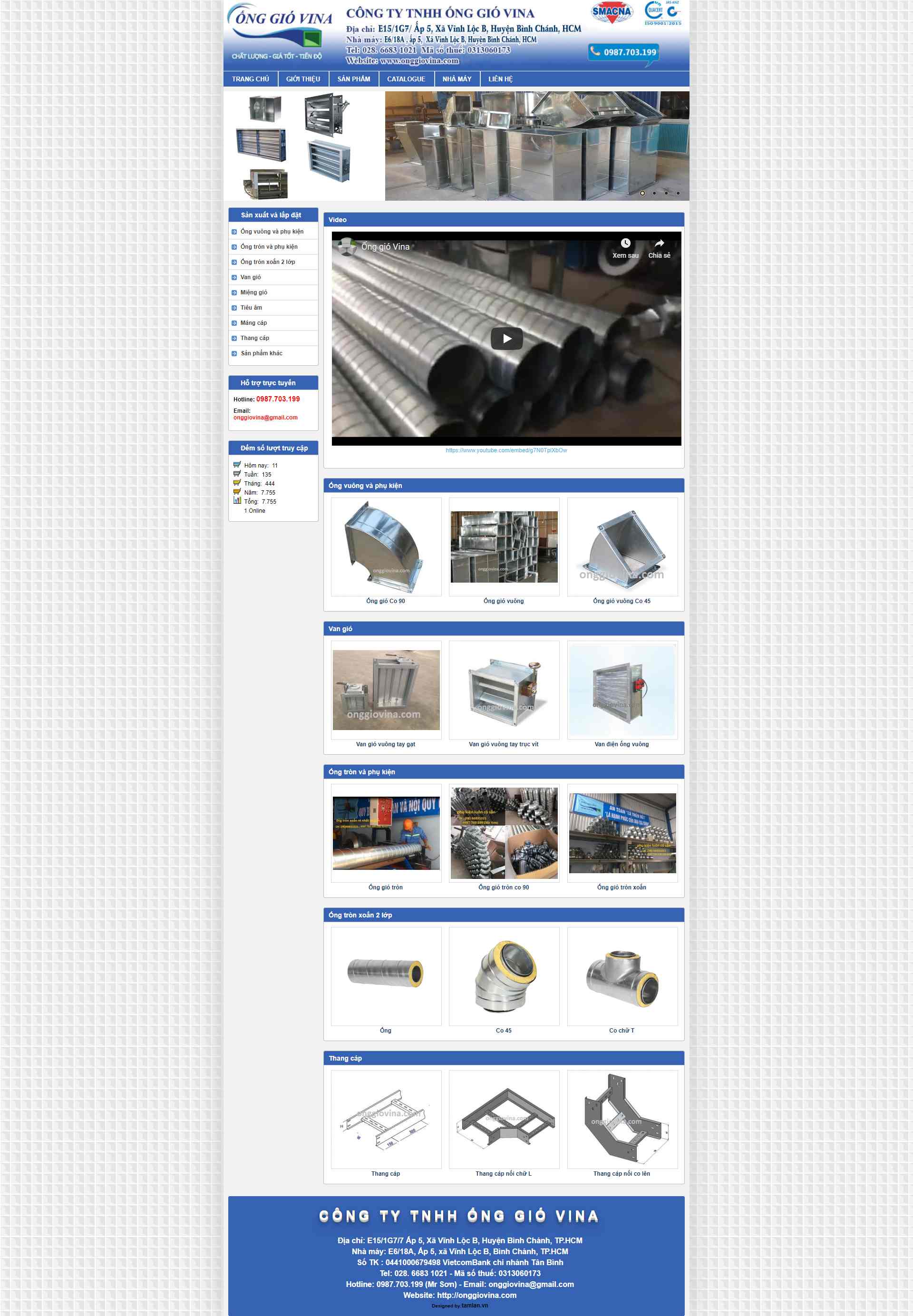Thiết kế Website web ống gió - wwwonggiovinacom