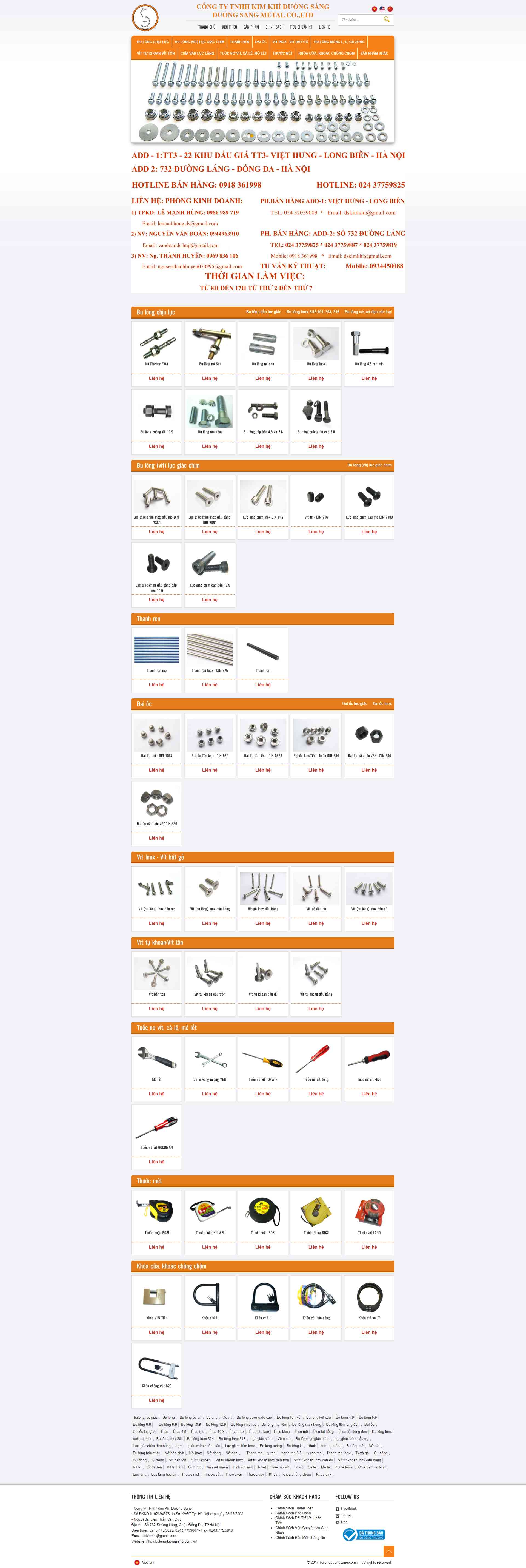 Thiết kế Website web bulong - bulongduongsangcomvn
