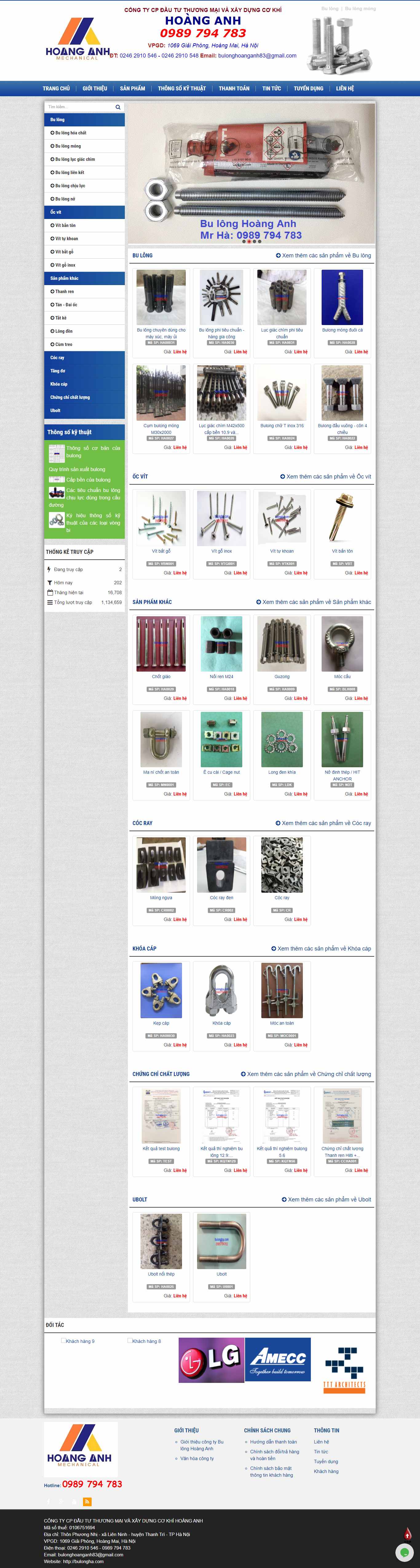 Thiết kế Website web bulong - bulonghacom
