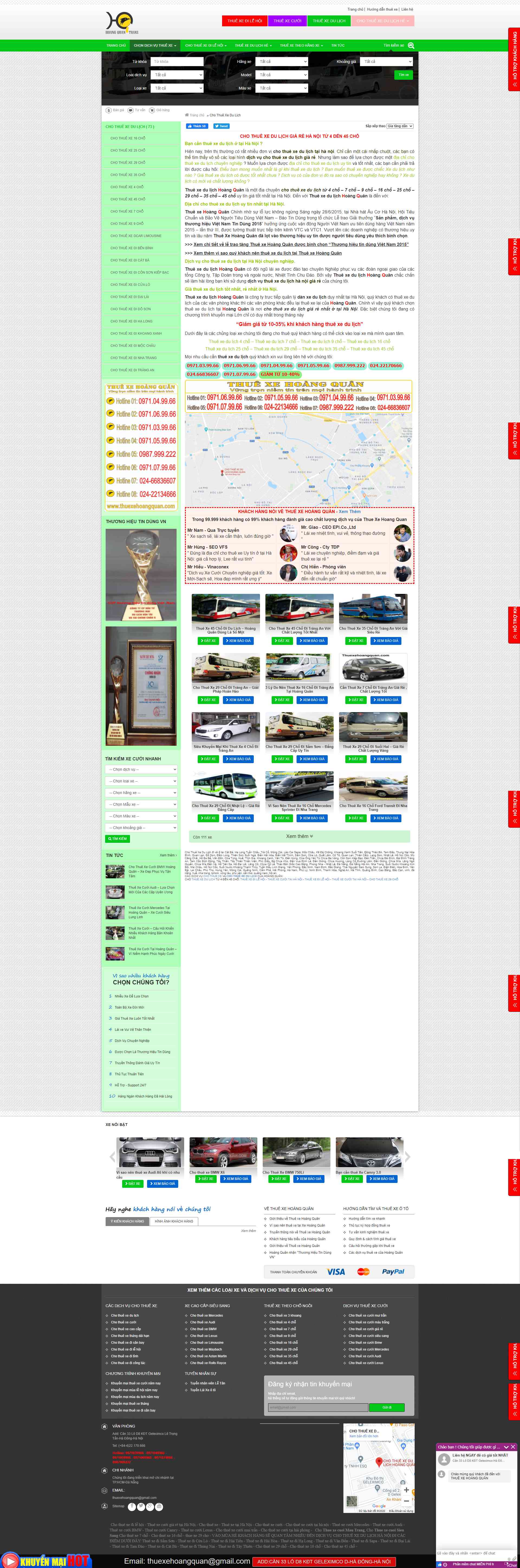 Thiết kế Website web xe du lịch - thuexehoangquancom