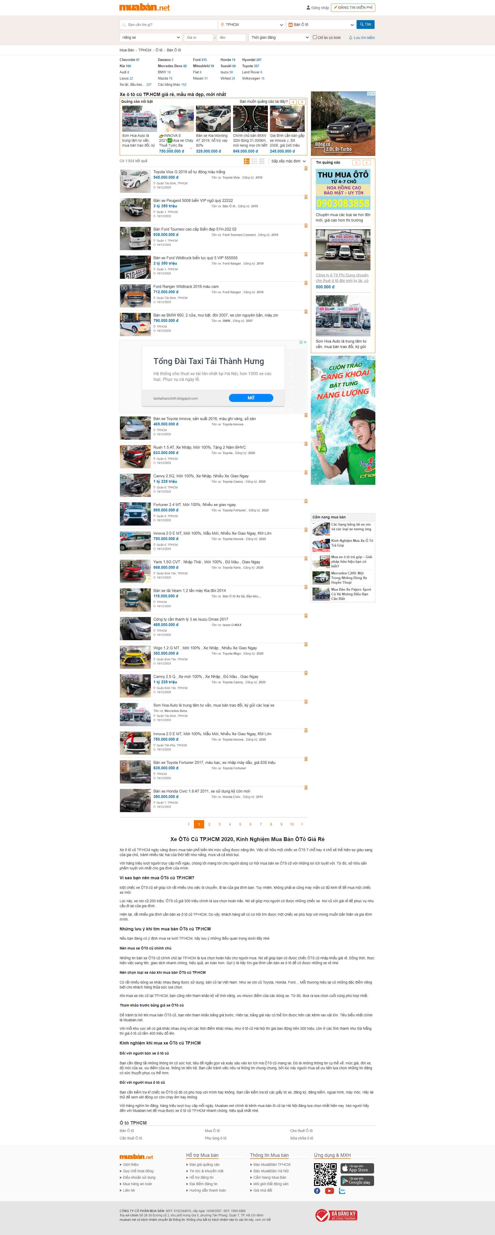 Thiết kế Website web ô tô cũ - muabannet