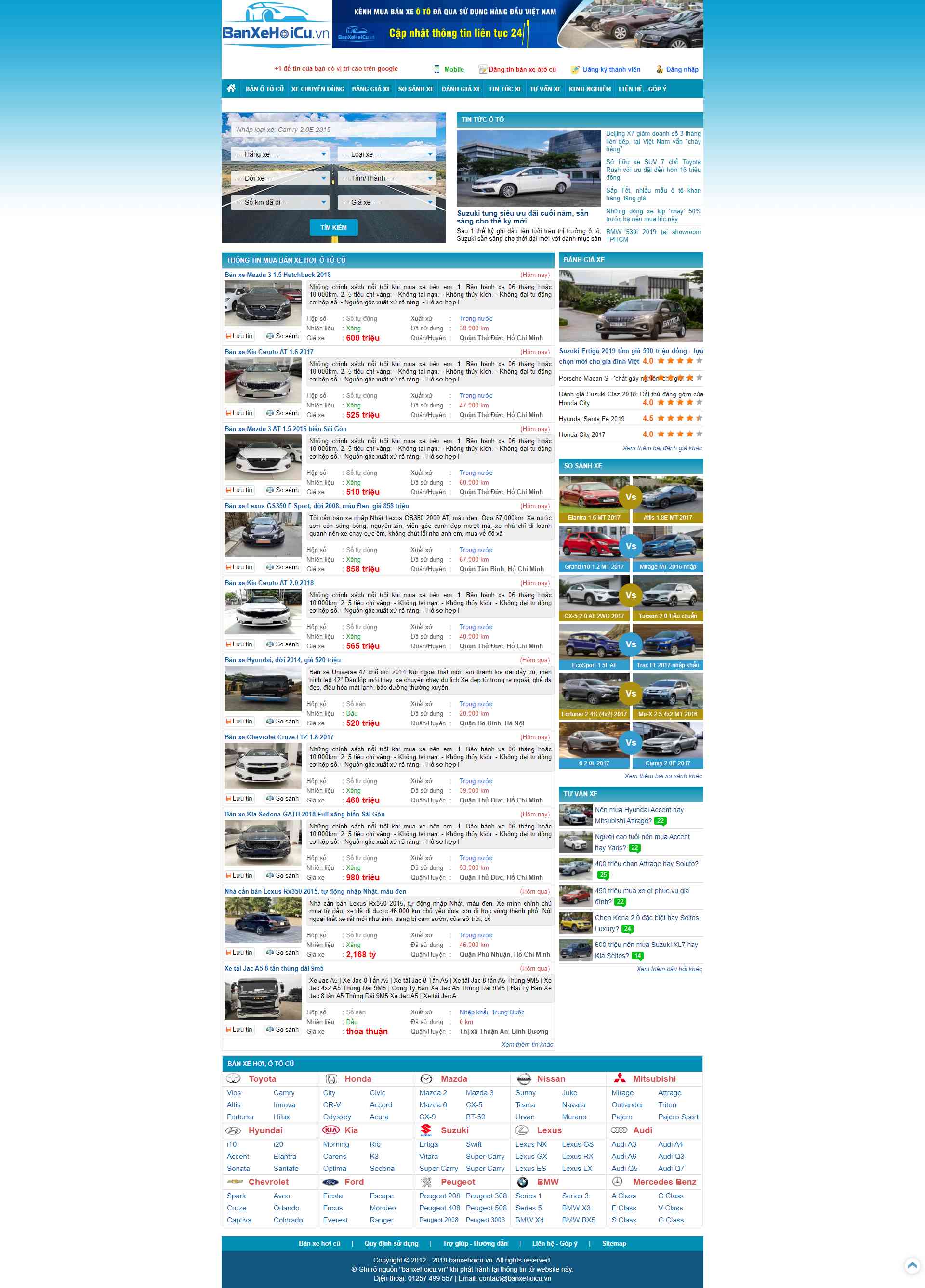 Thiết kế Website web ô tô cũ - banxehoicuvn