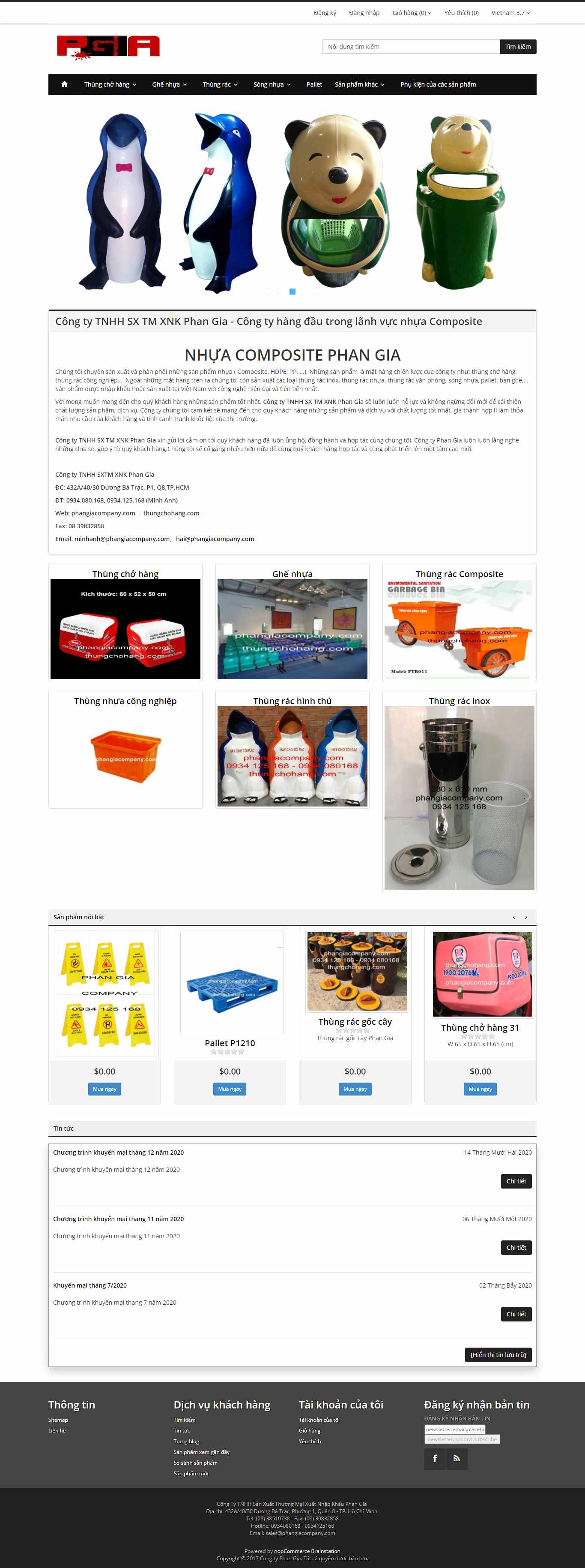 Thiết kế Website web thùng chở hàng - wwwphangiacompanycom
