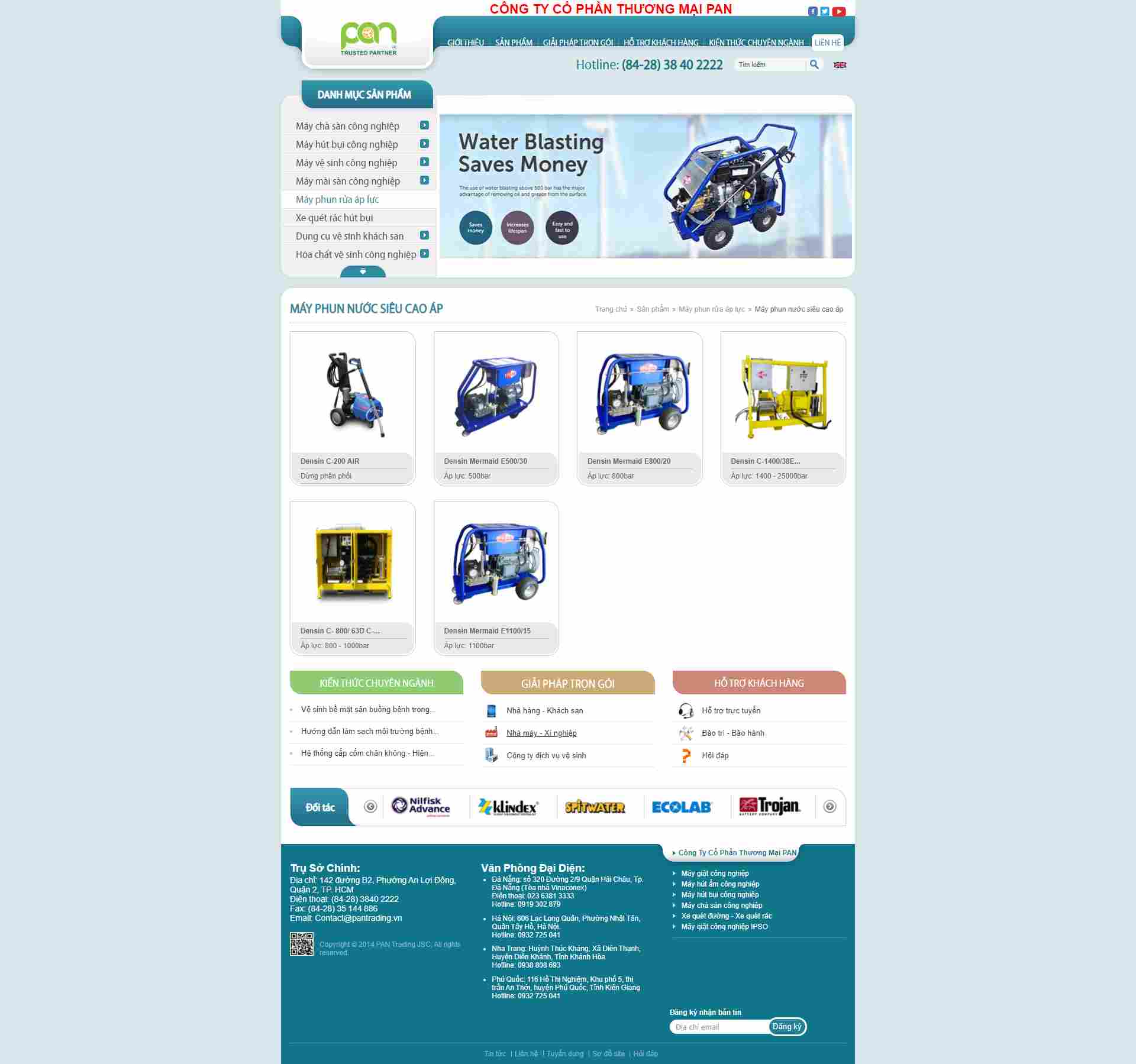 Thiết kế Website web máy phun nước - wwwmayvesinhcongnghiepcomvn