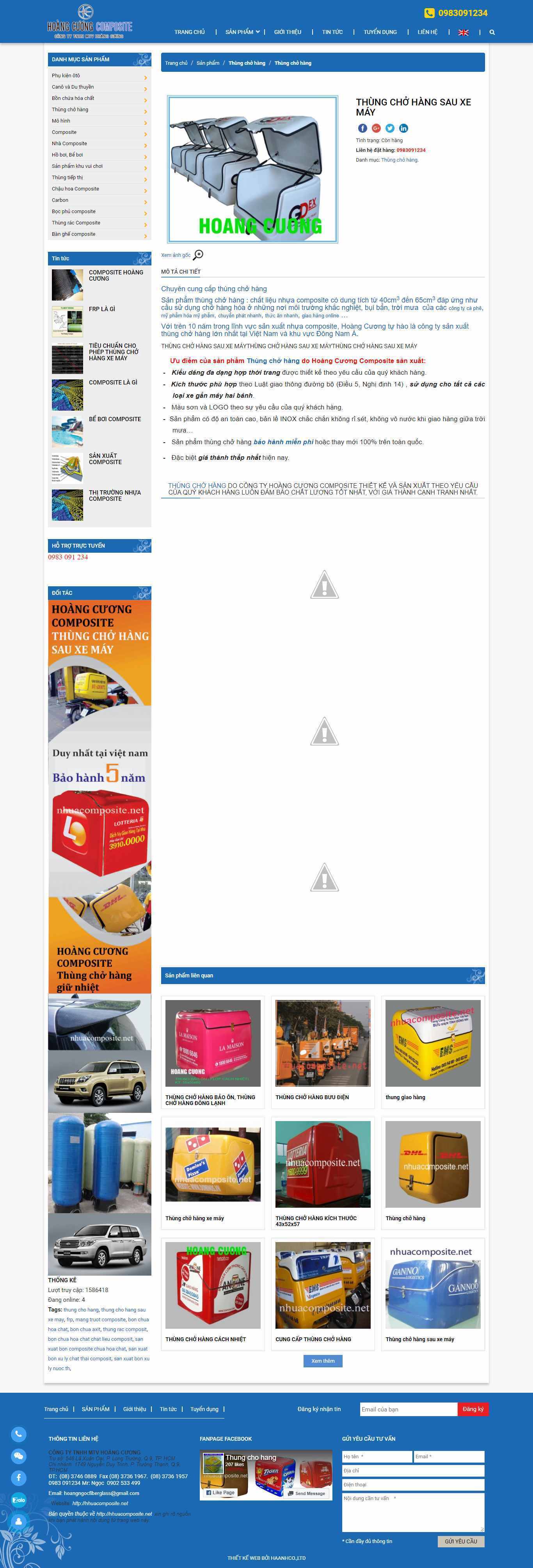 Thiết kế Website web thùng chở hàng - wwwthungchohangcom