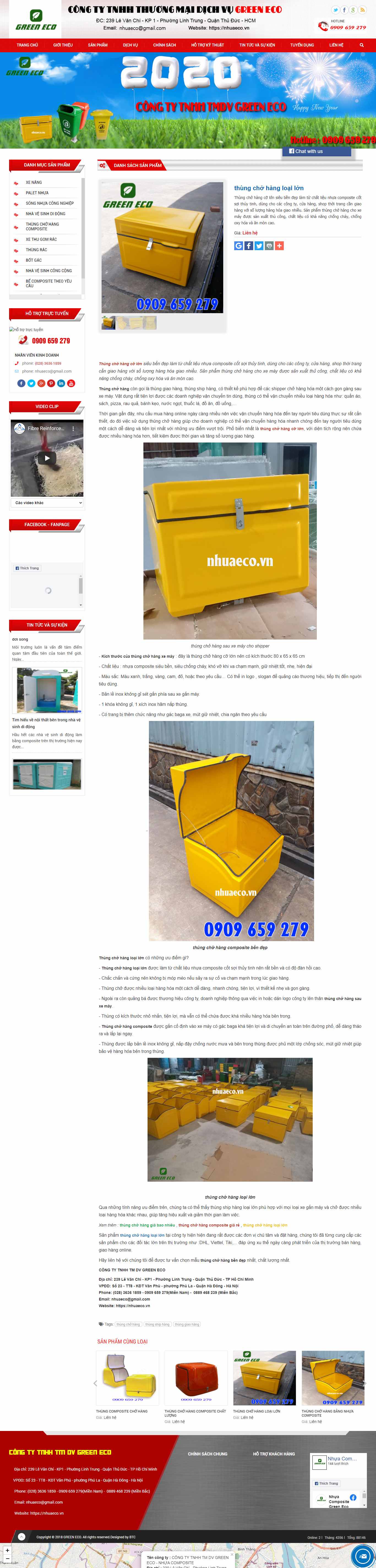 Thiết kế Website web thùng chở hàng - nhuaecovn