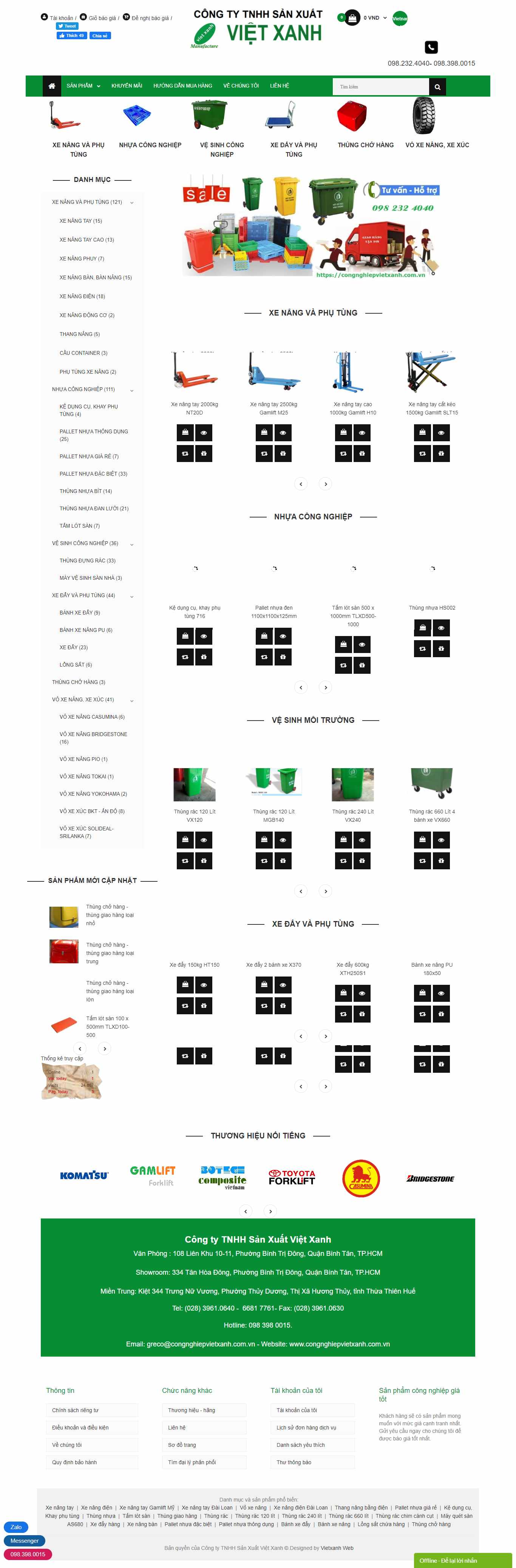 Thiết kế Website web thùng chở hàng - congnghiepvietxanhcomvn
