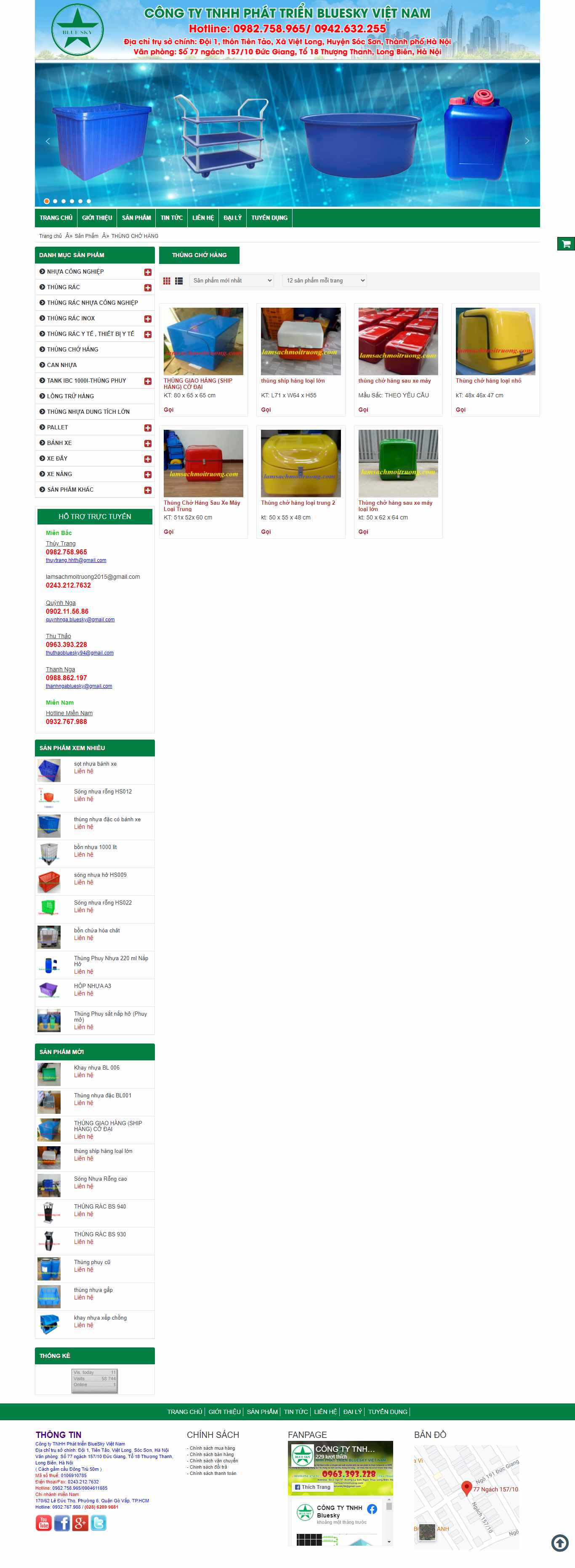 Thiết kế Website web thùng chở hàng - lamsachmoitruongcom