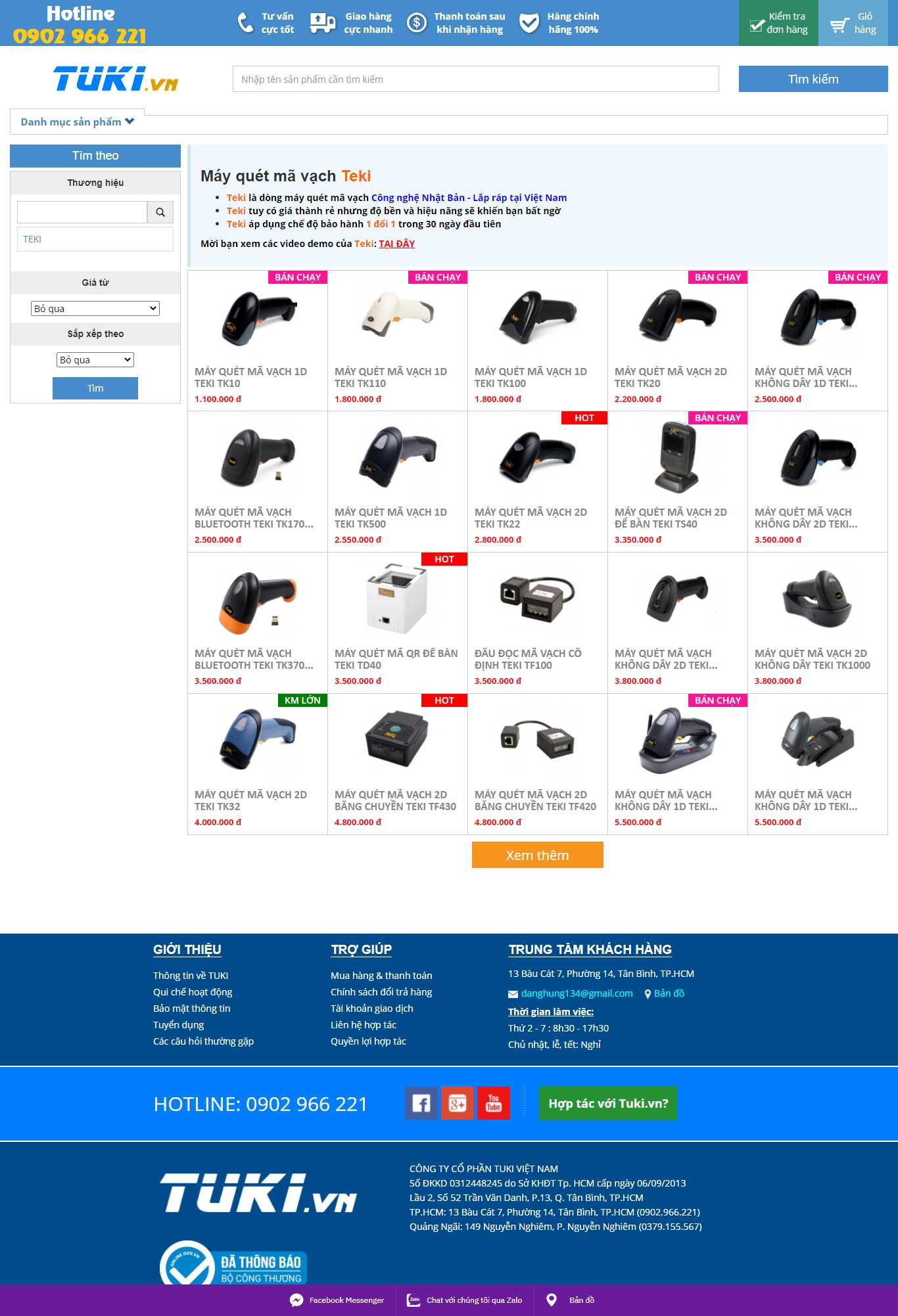 Thiết kế Website Web máy quét mã vạch - tukivn