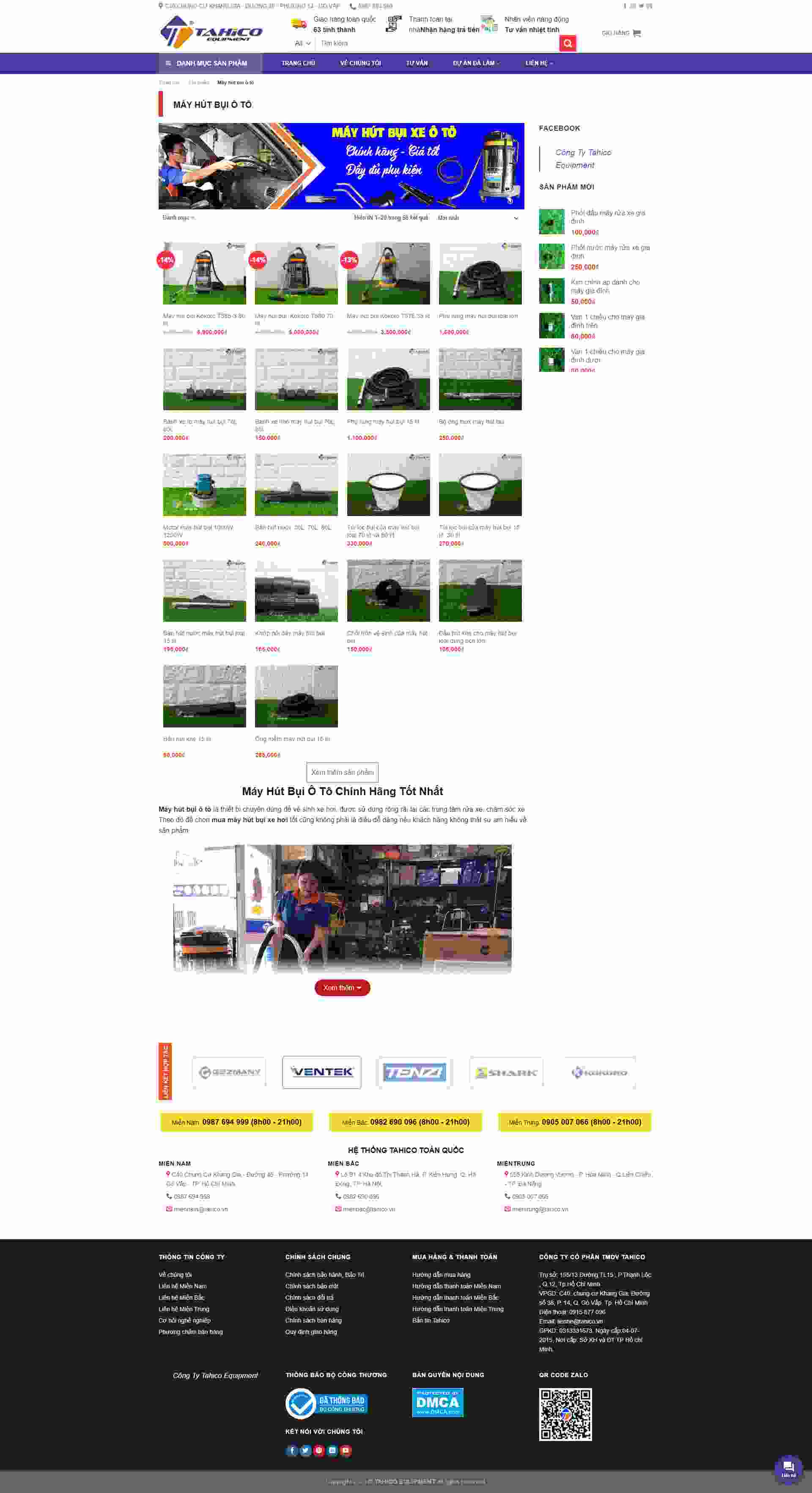 Thiết kế Website web máy hút bụi ô tô - tahicovn
