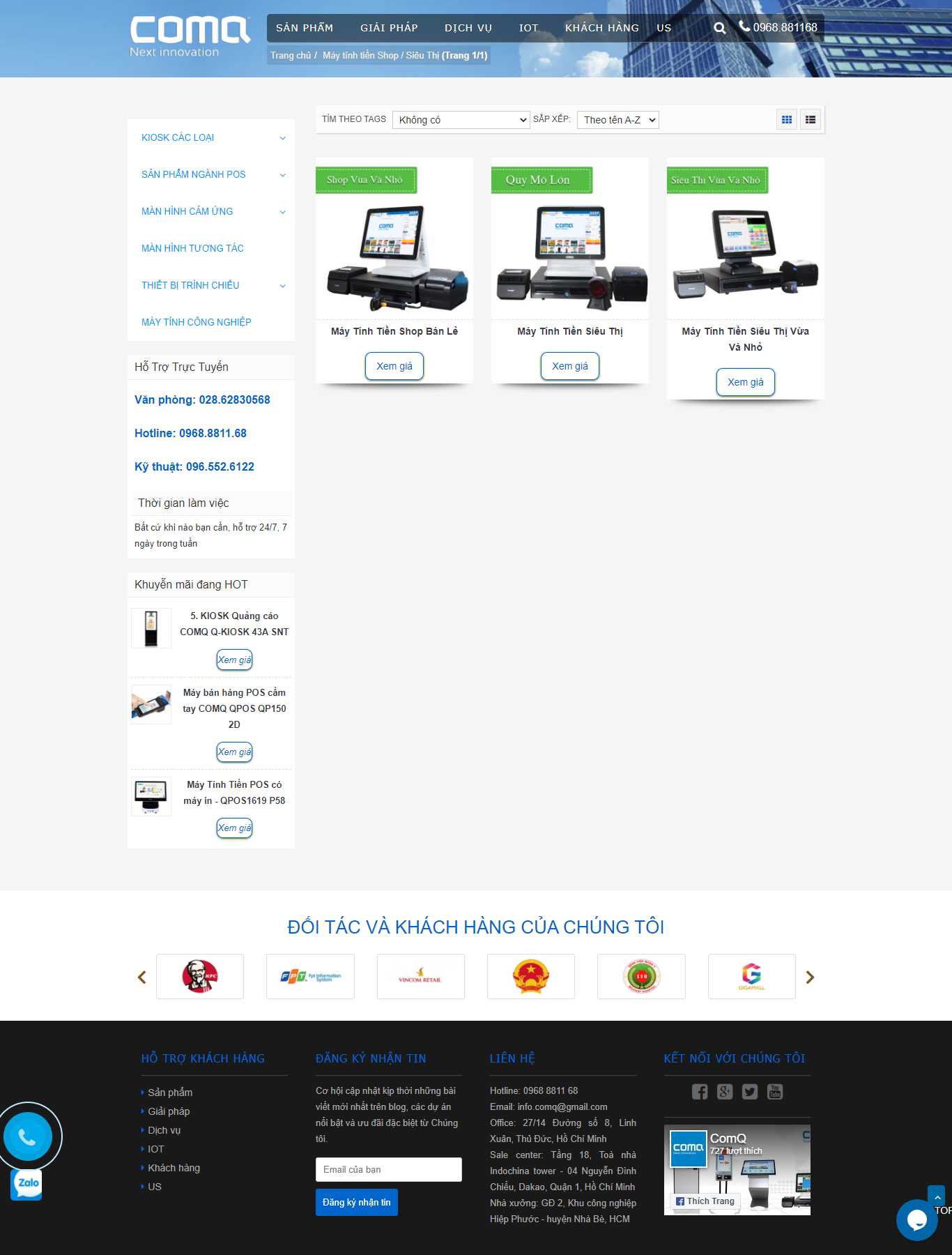 Thiết kế Website Web máy tính tiền - wwwcomqvn