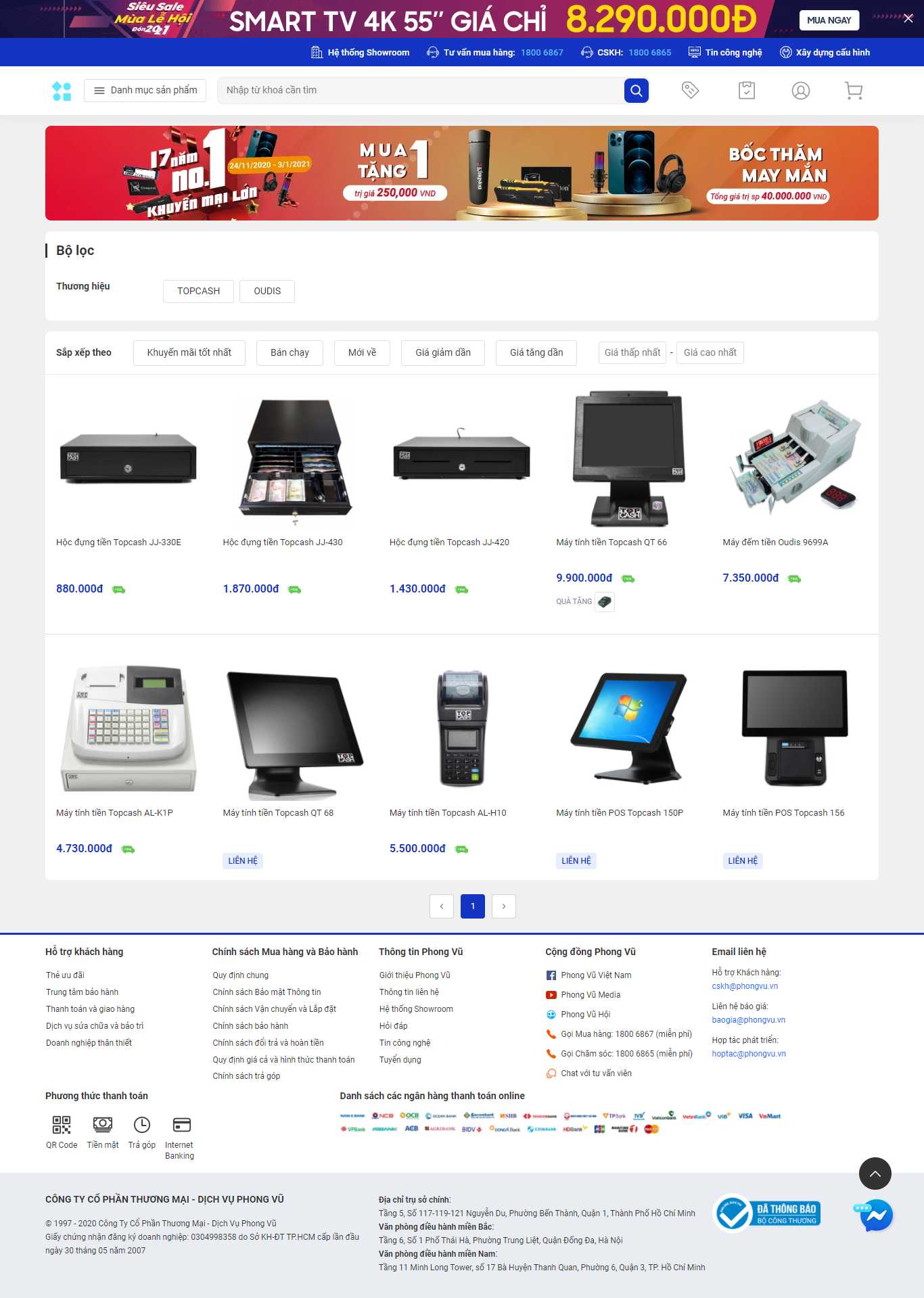Thiết kế Website Web máy tính tiền - phongvuvn