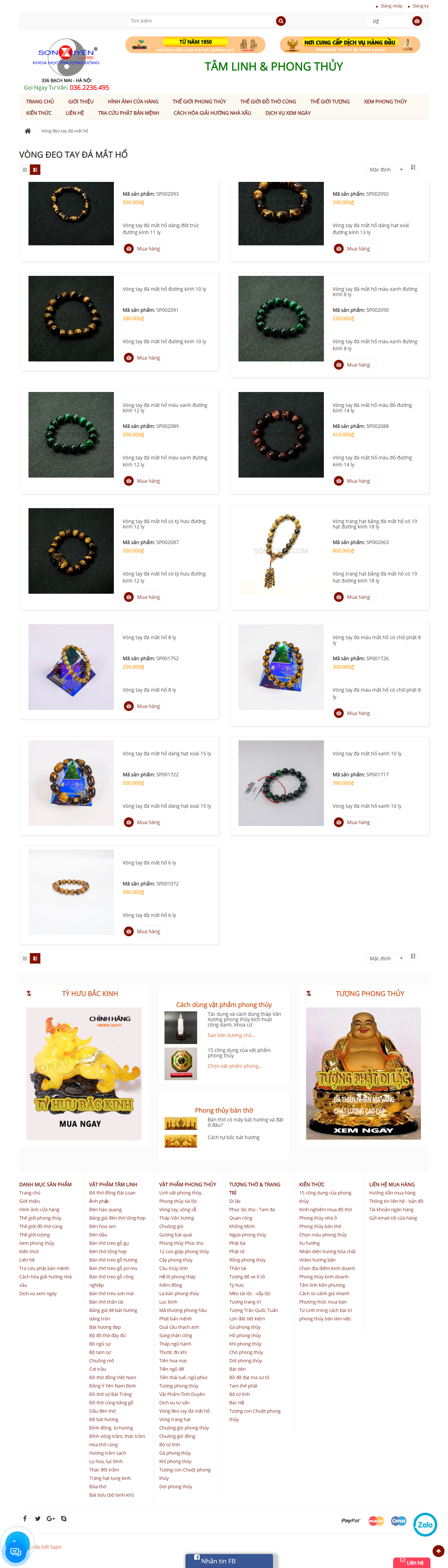 Thiết kế Website Web vòng tay phong thủy - sonxuyencom