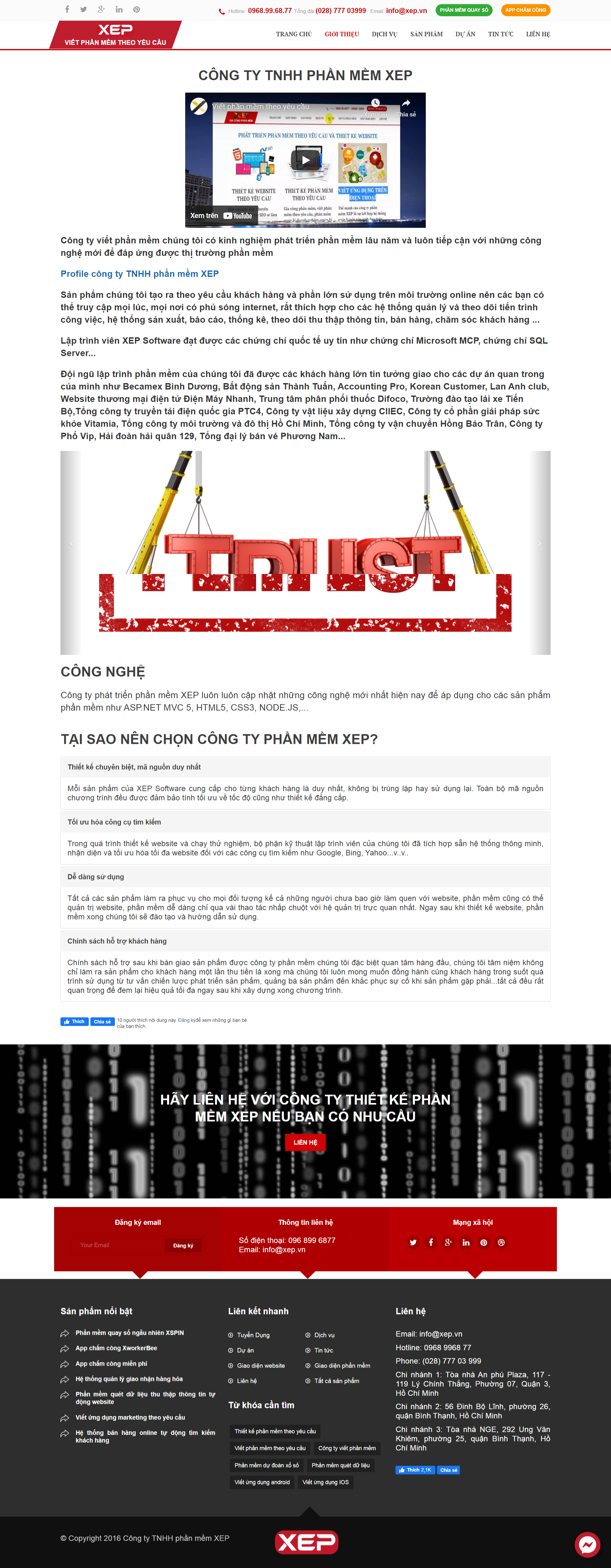 Thiết kế Website Web phần mềm - xepvn