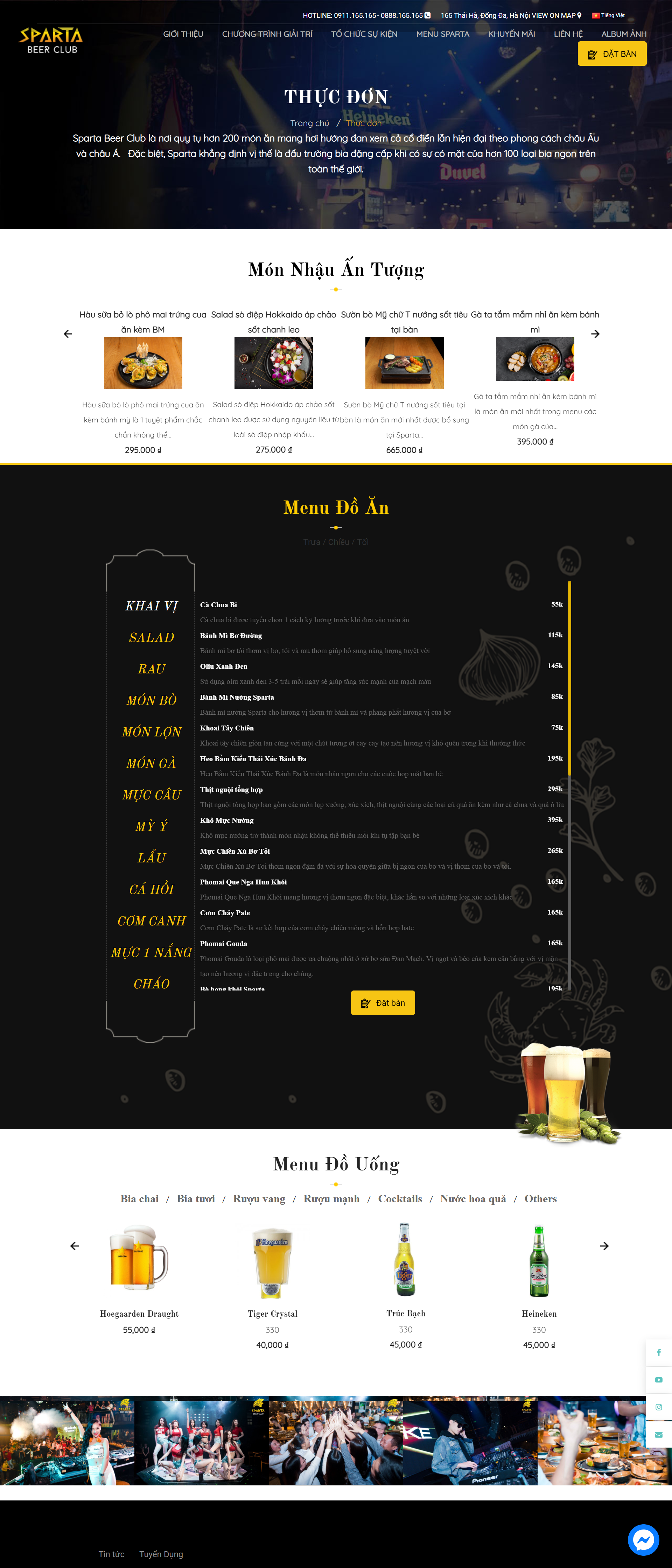 Thiết kế Website Web quán bia - spartabeerclubvn