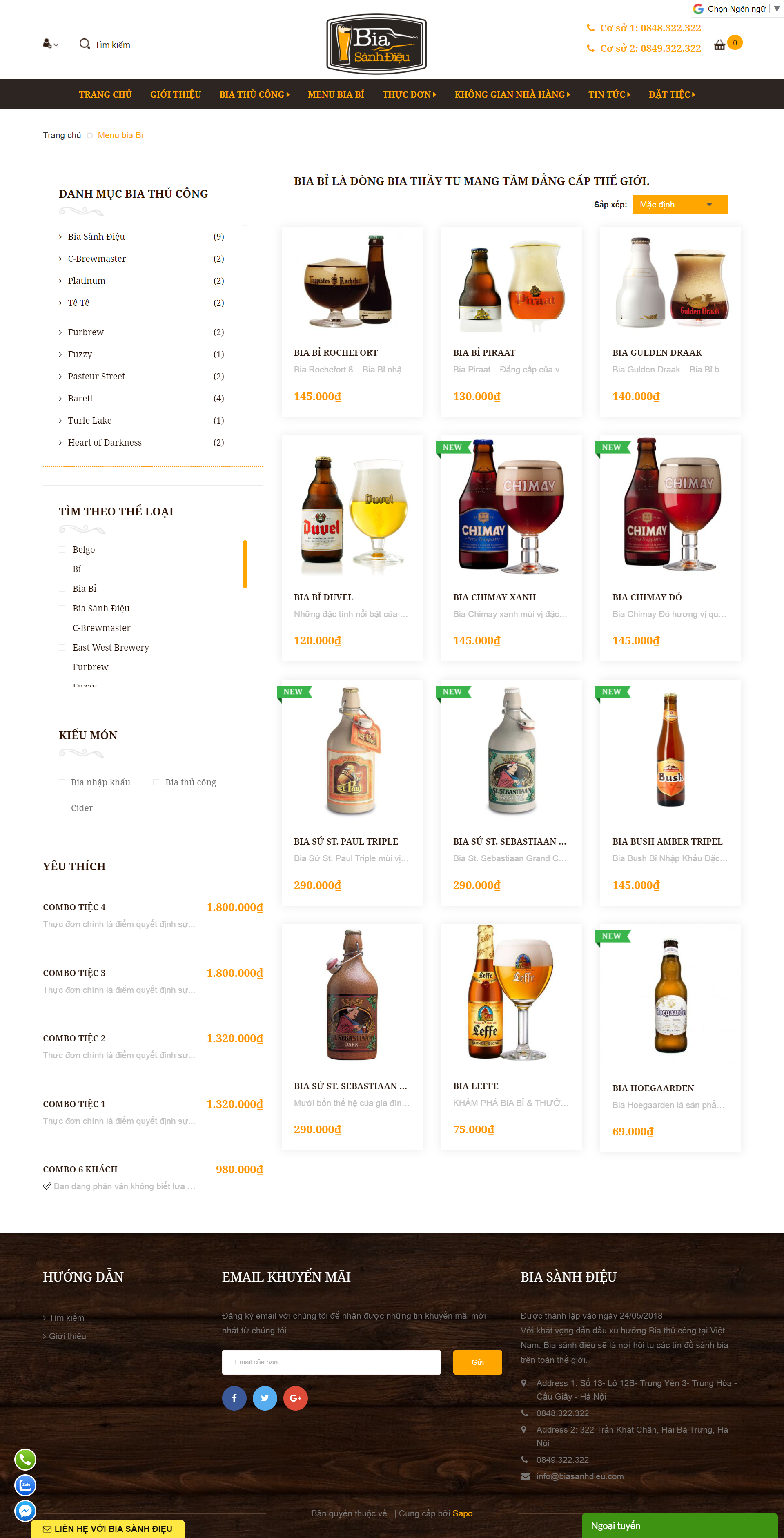 Thiết kế Website Web quán bia - biasanhdieucom