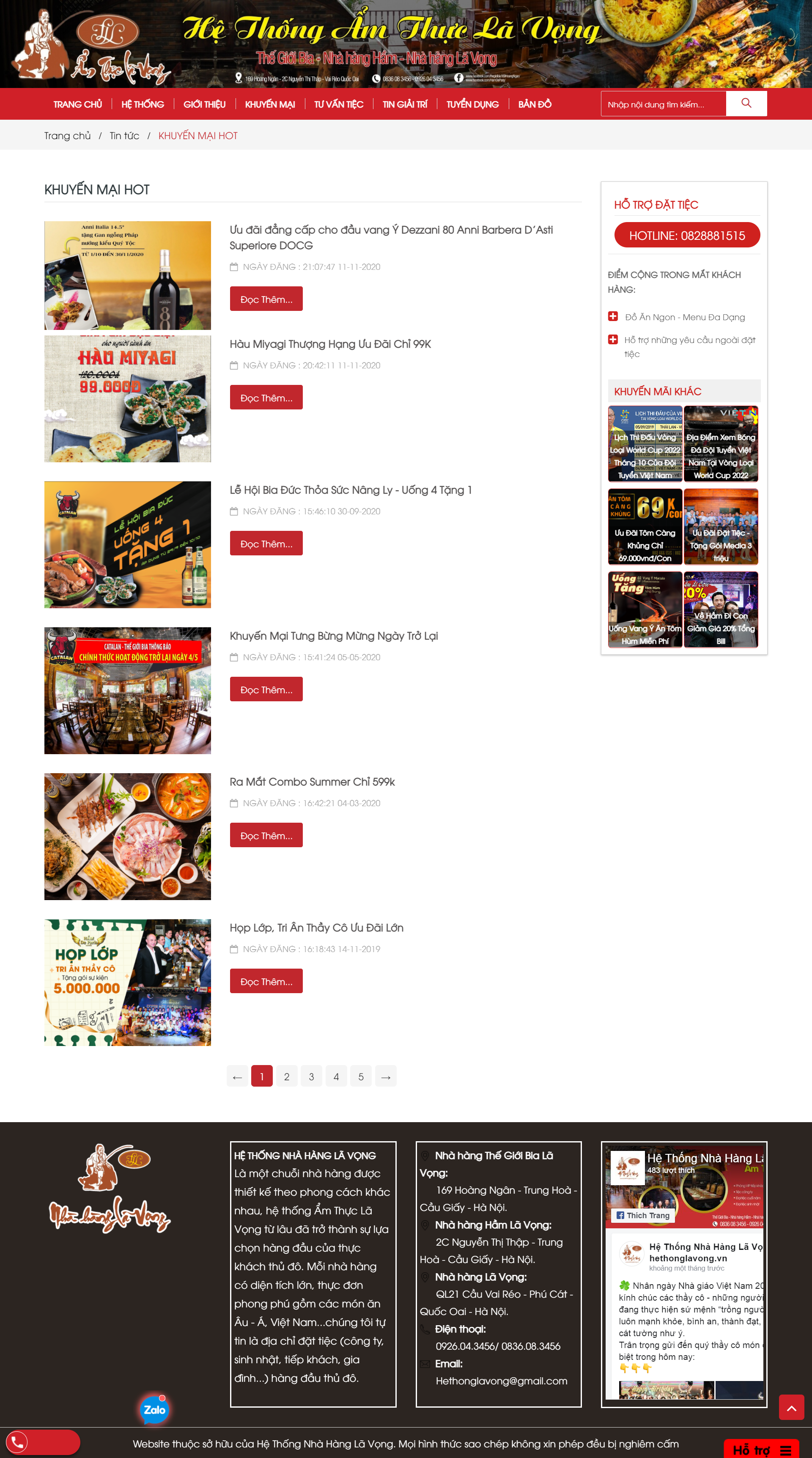 Thiết kế Website Web quán bia - hethonglavongvn
