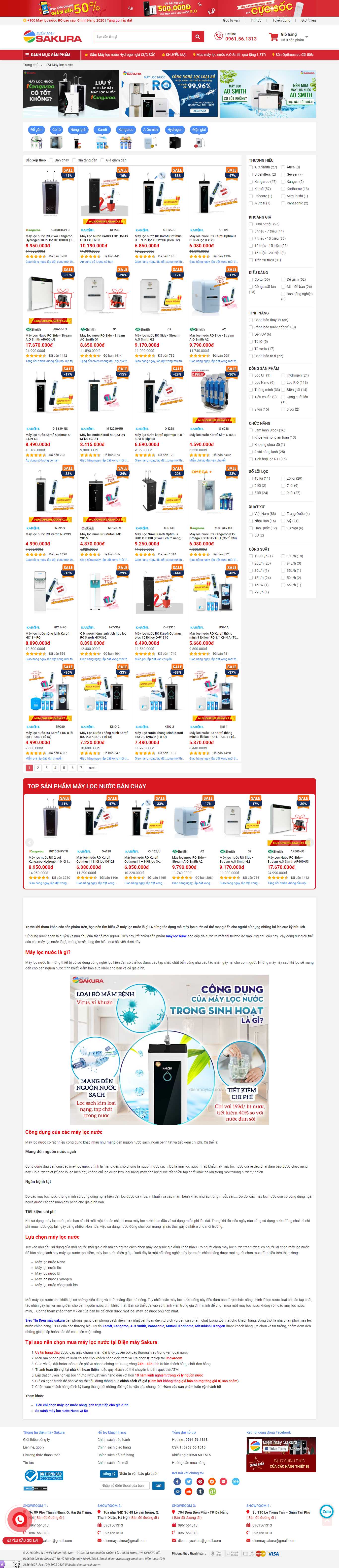 [maylocnuockangaroo] Thiết kế Website Web máy lọc nước - dienmaysakuravn