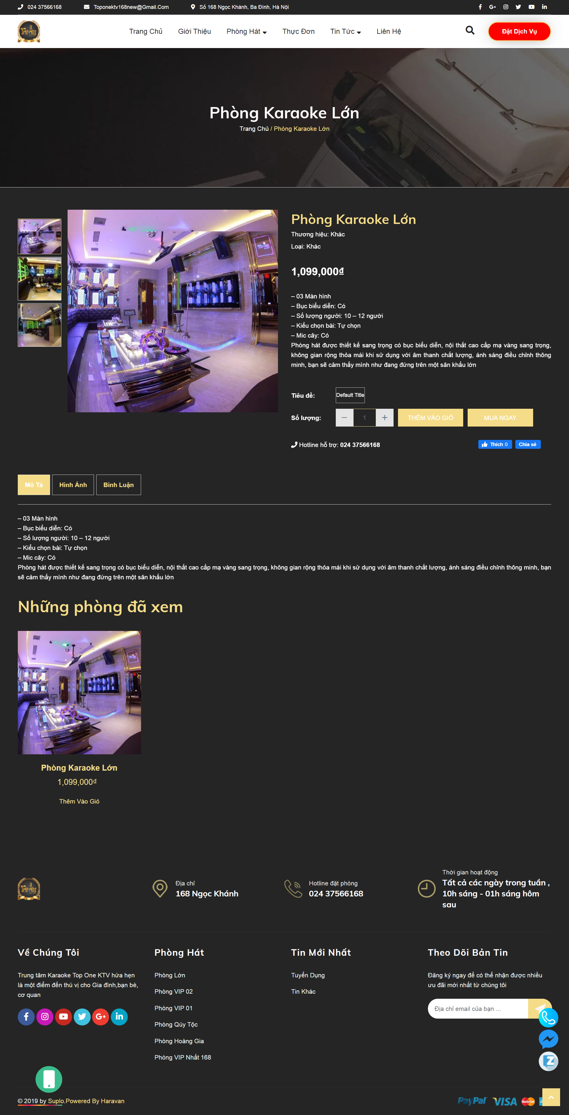 [karaoke] Thiết kế Website Web quán karaoke - toponektvcomvn