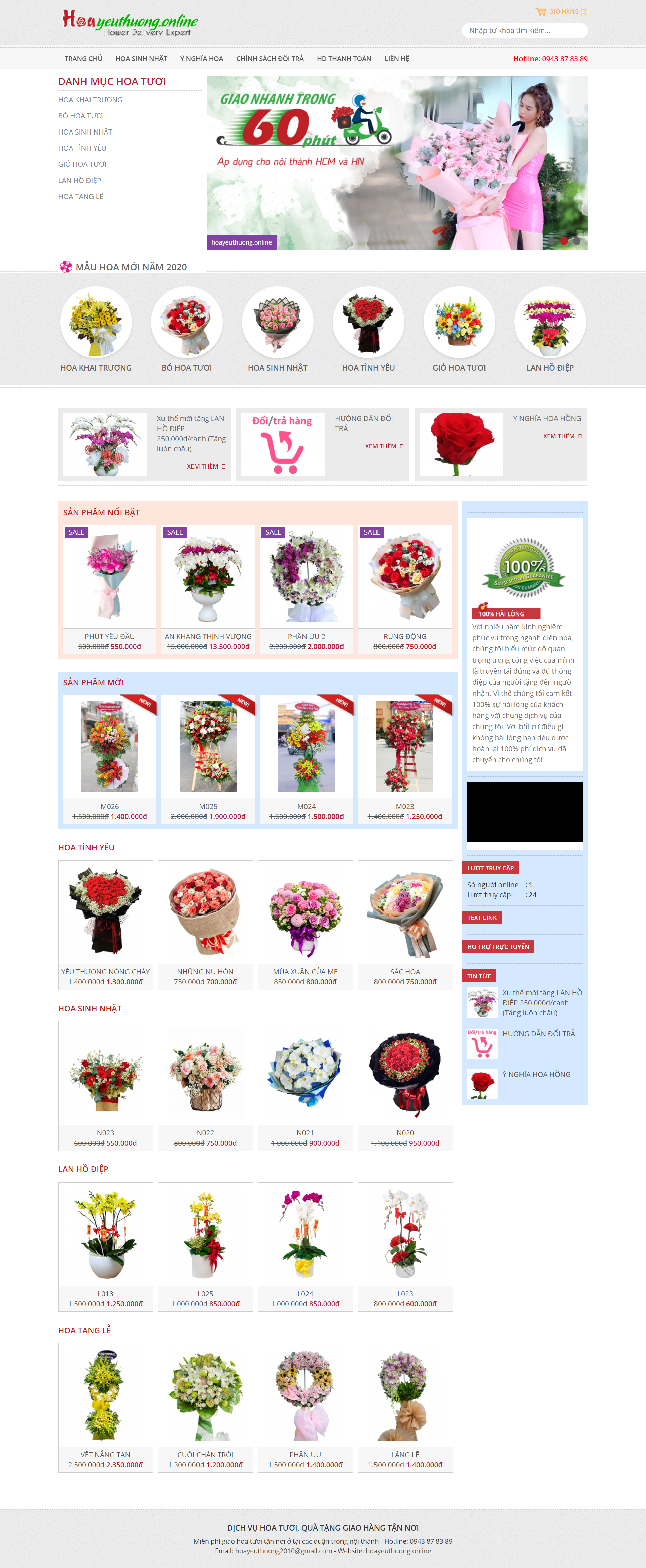 [123flower] Thiết kế Website Web Hoa Tươi - hoayeuthuongonline