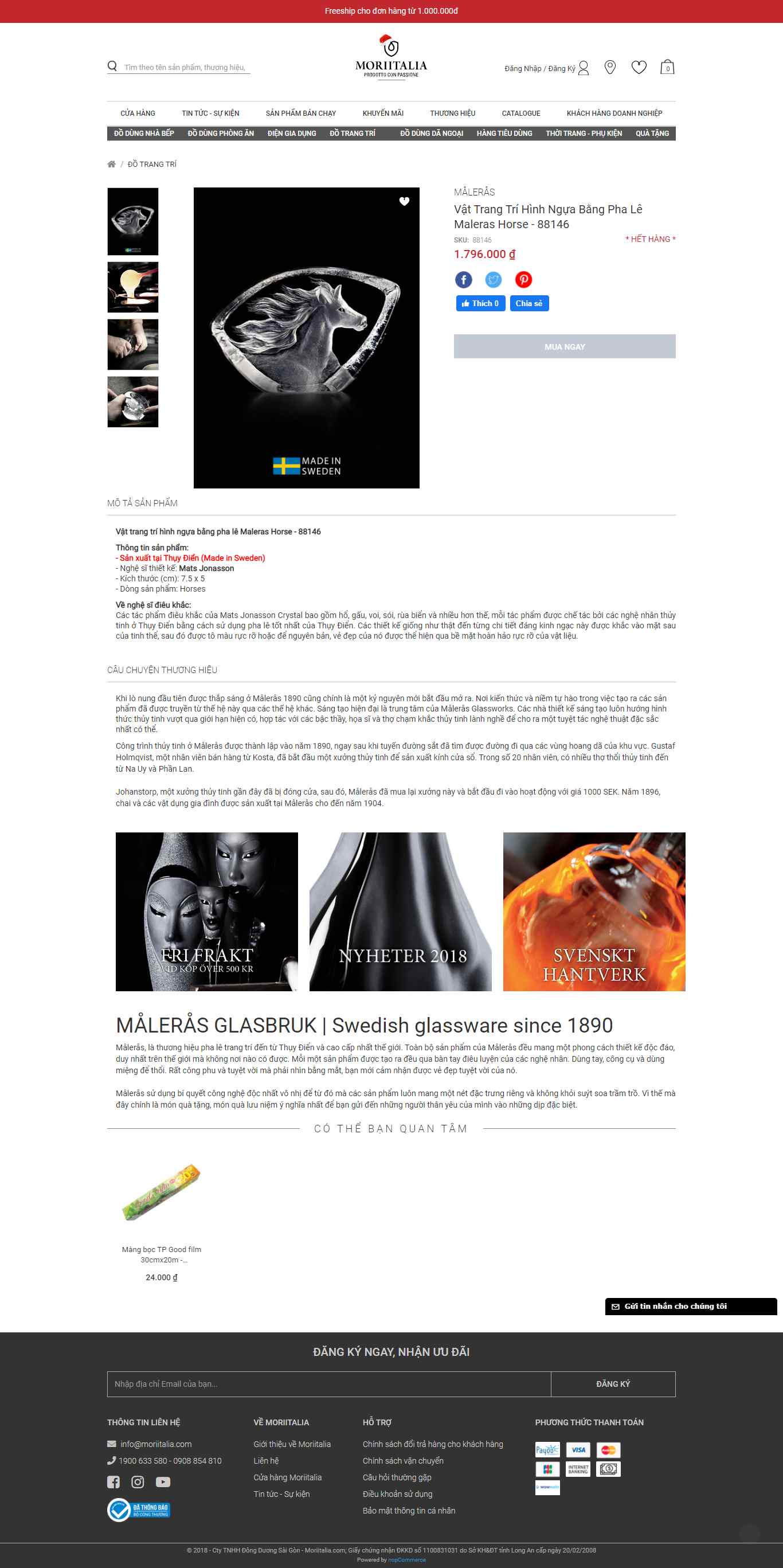 Thiết kế Website web pha lê trang trí - moriitaliacom