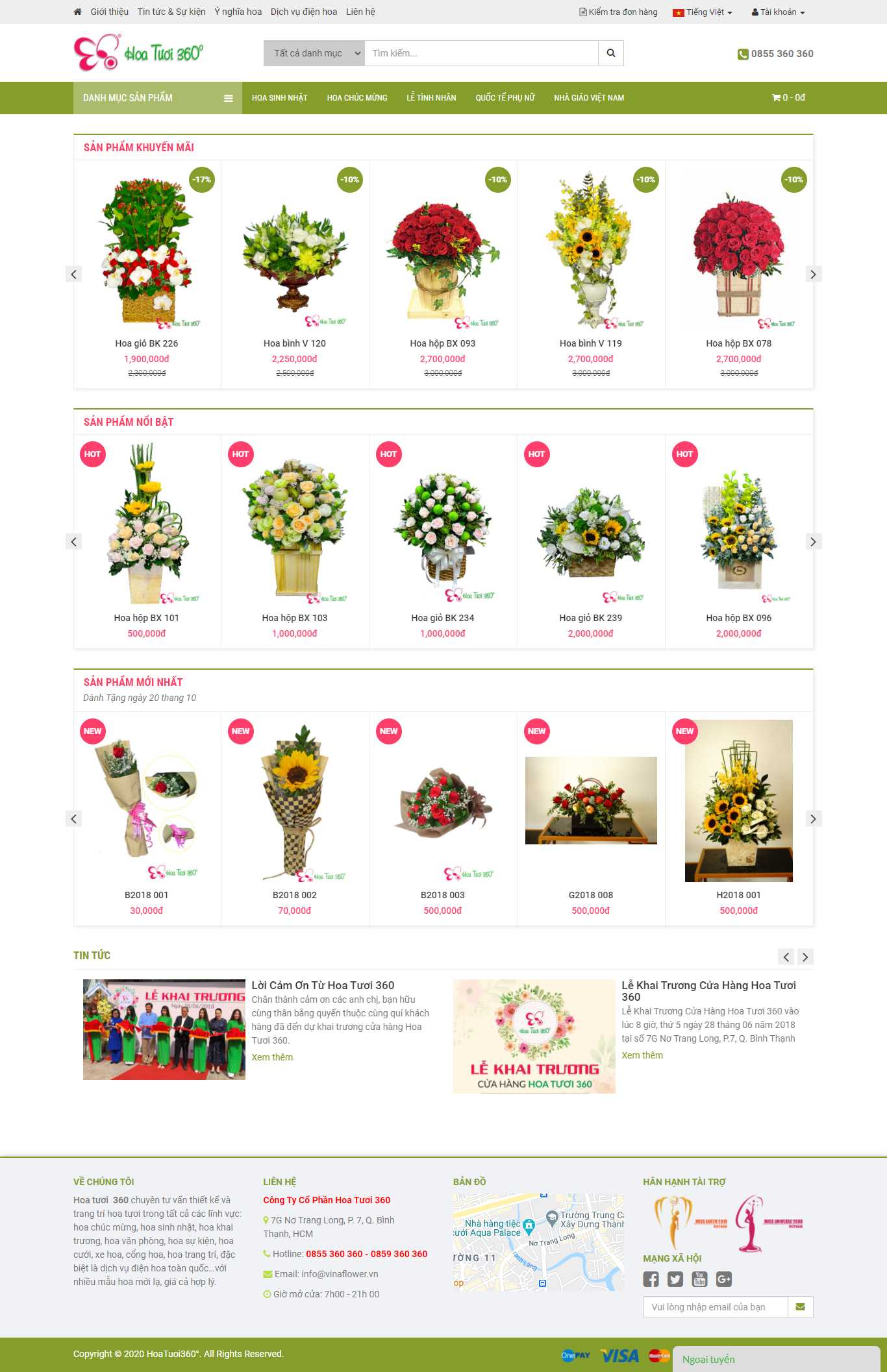 [123flower] Thiết kế Website Web Hoa Tươi - hoatuoi360com