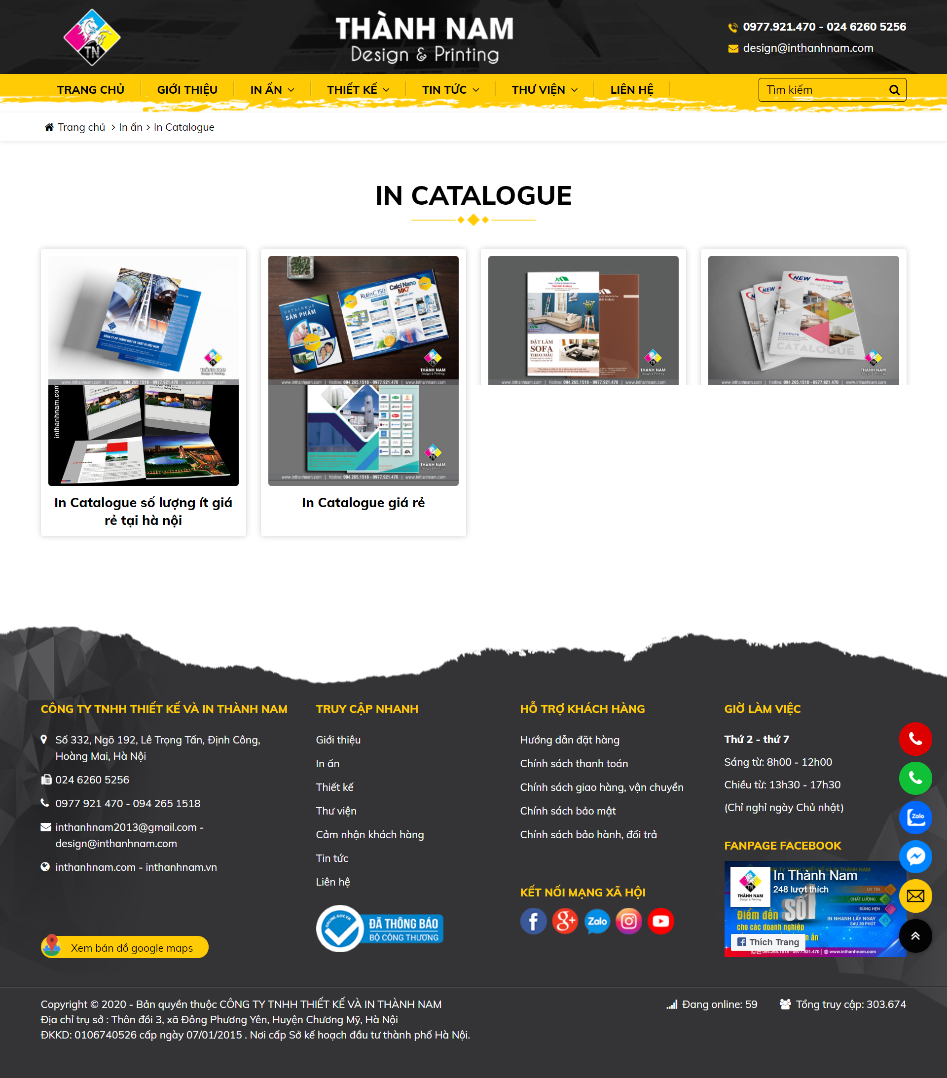 [indepanhduong] Thiết kế Website Web Catalogue - inthanhnamcom