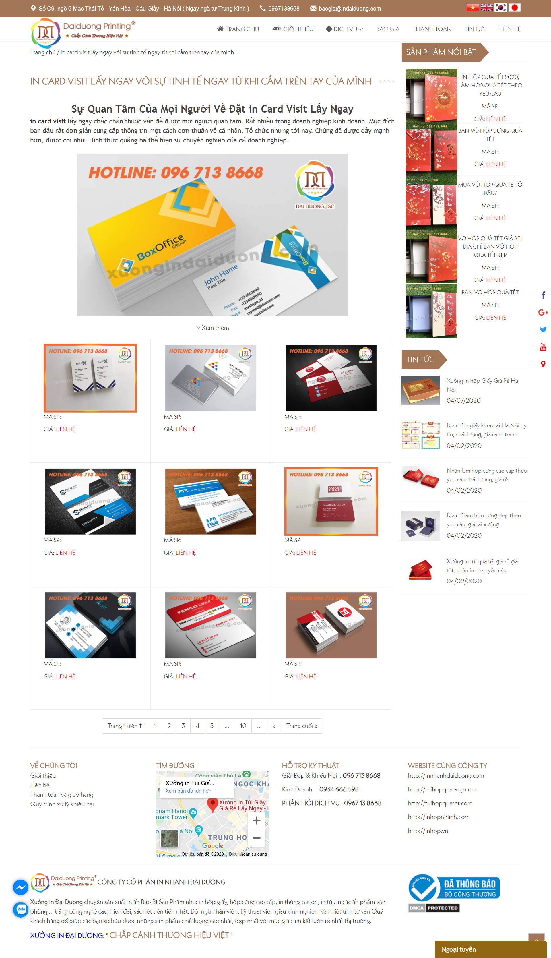 [nhomin] Thiết kế Website Web card visit - xuongindaiduongcom