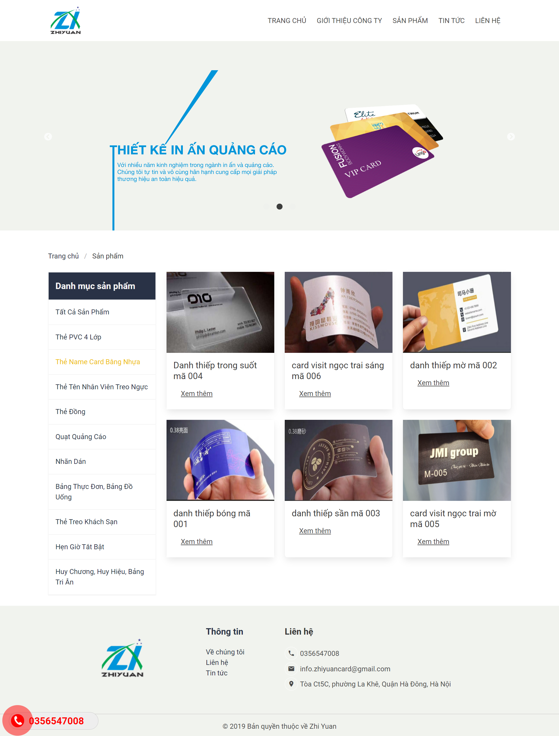 [nhomin] Thiết kế Website Web card visit - zhiyuancomvn