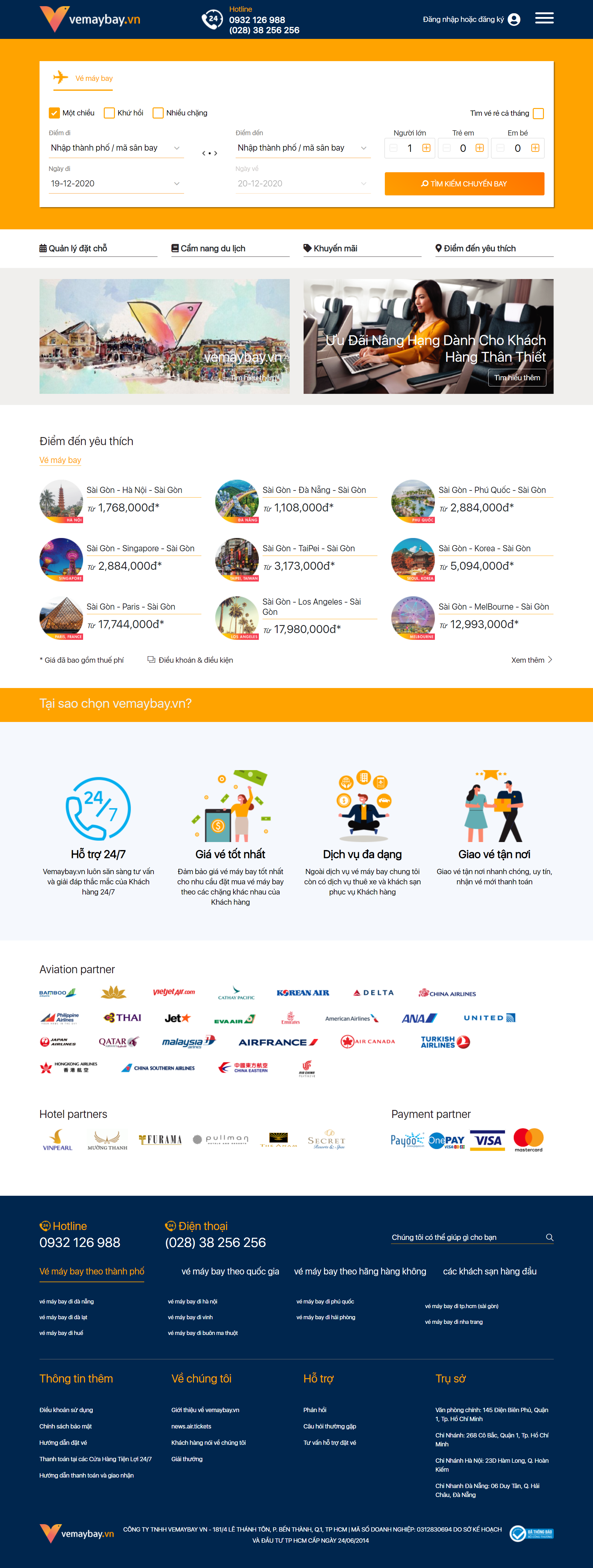 Thiết kế Website Web bán vé máy bay - wwwvemaybayvn